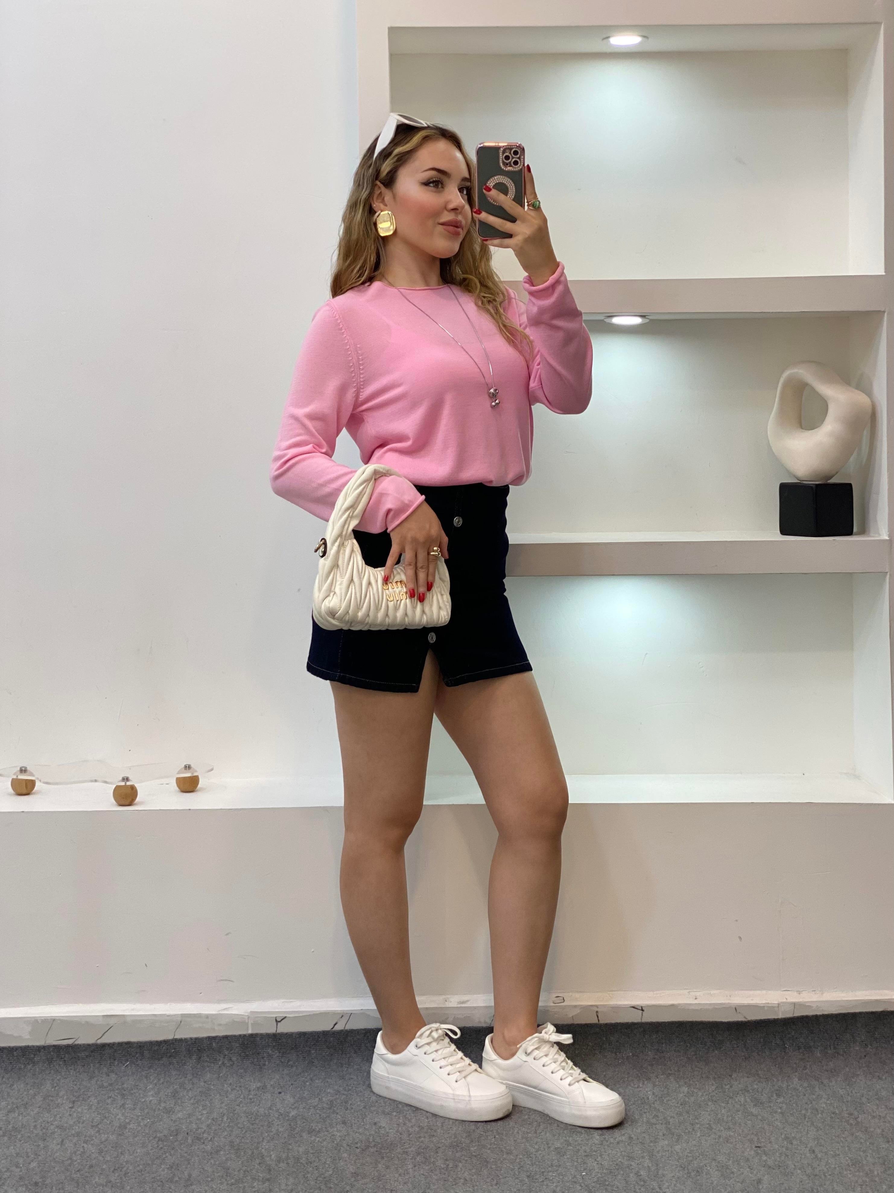Q Marka Pembe Premium Kalite Triko