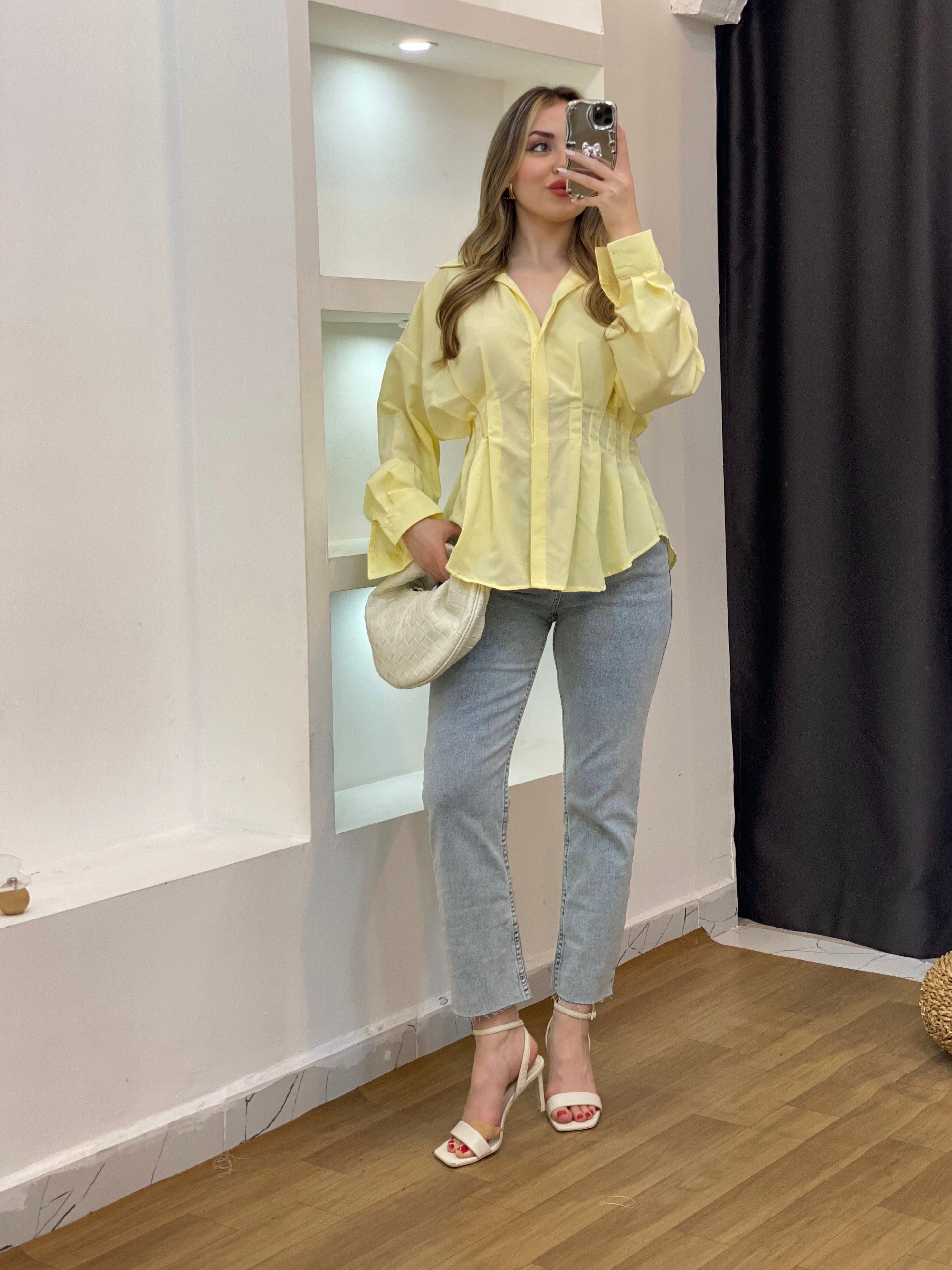 Sarı Piliseli Model Gömlek 