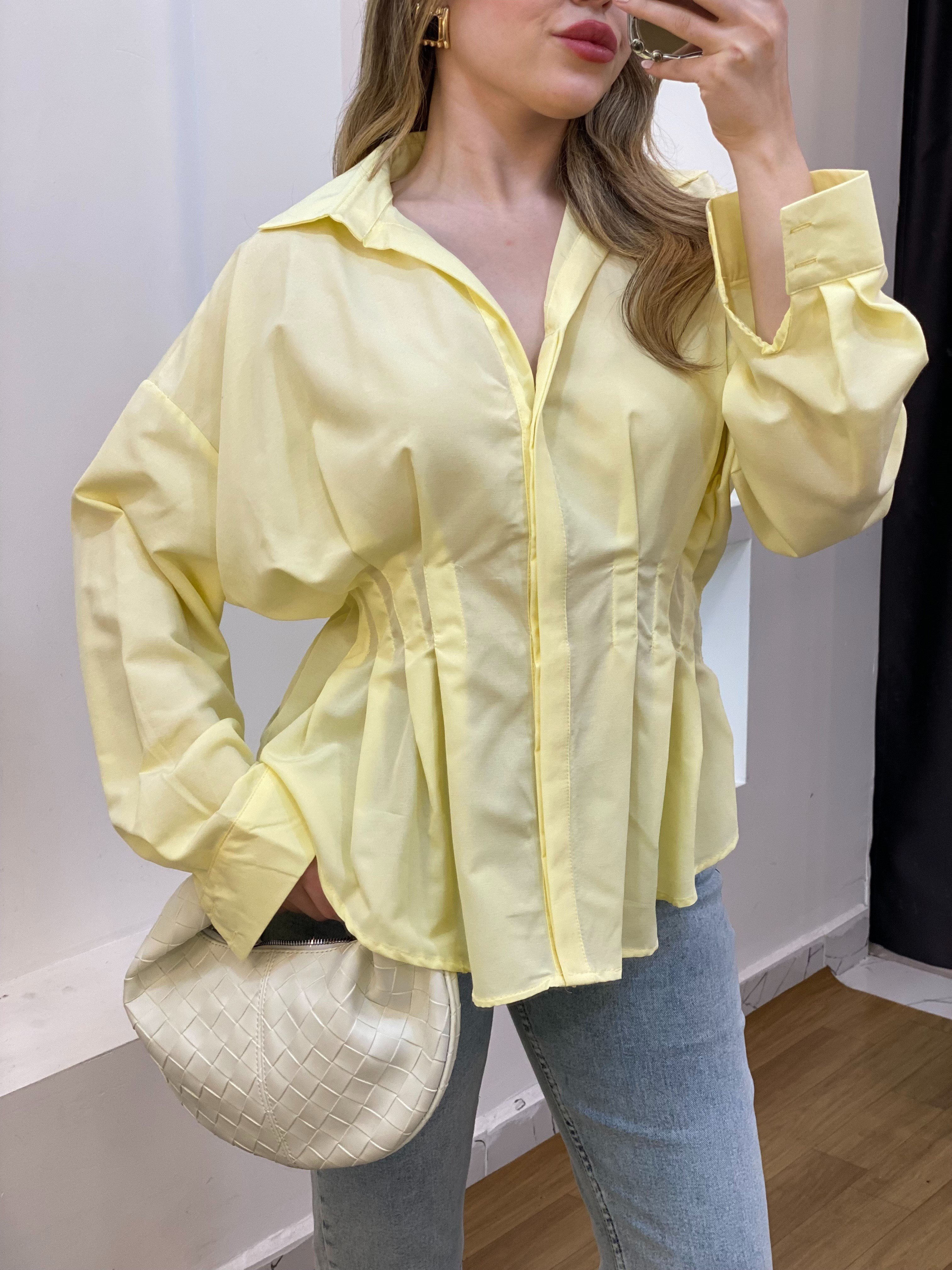 Sarı Piliseli Model Gömlek 