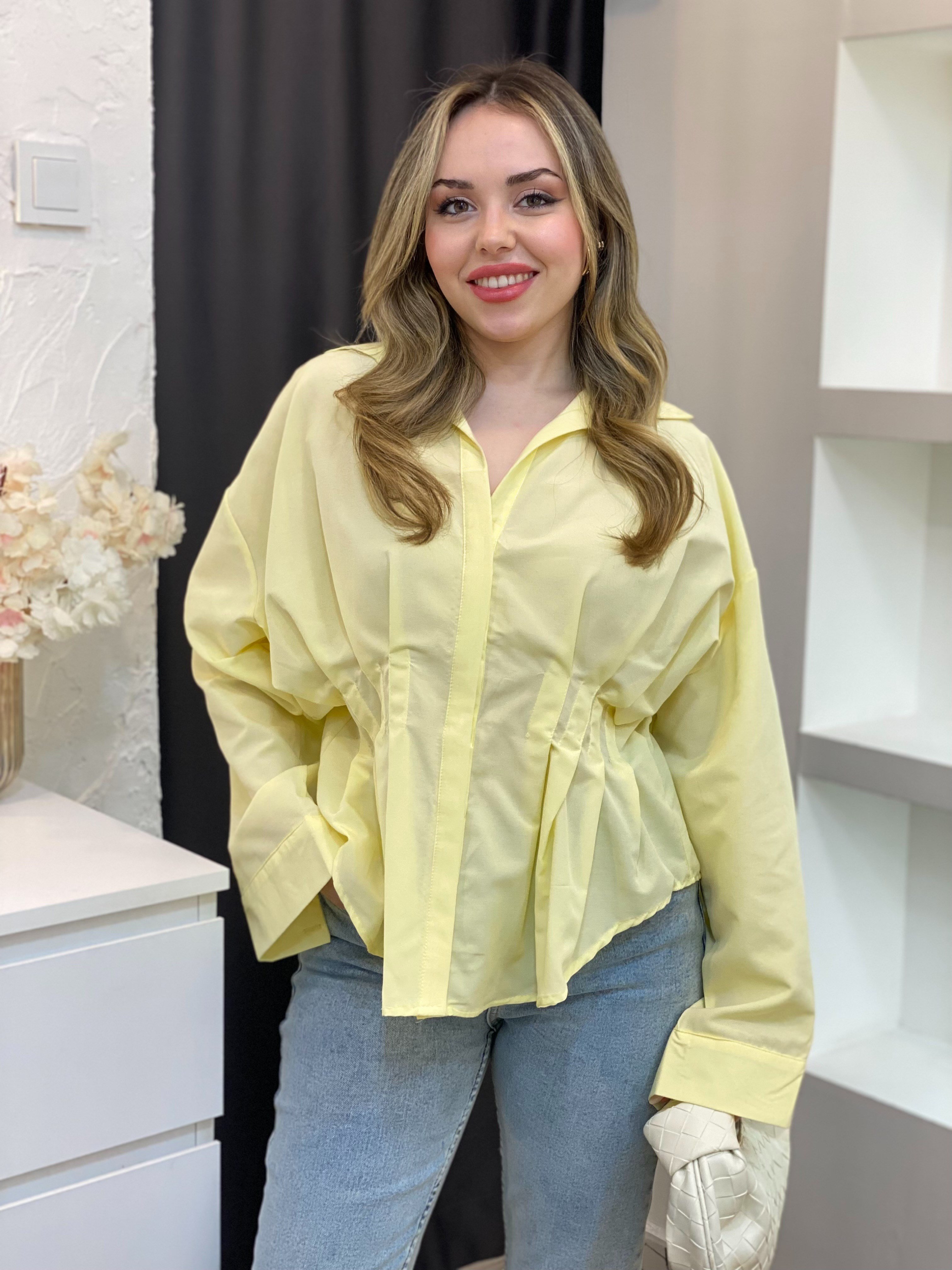 Sarı Piliseli Model Gömlek 