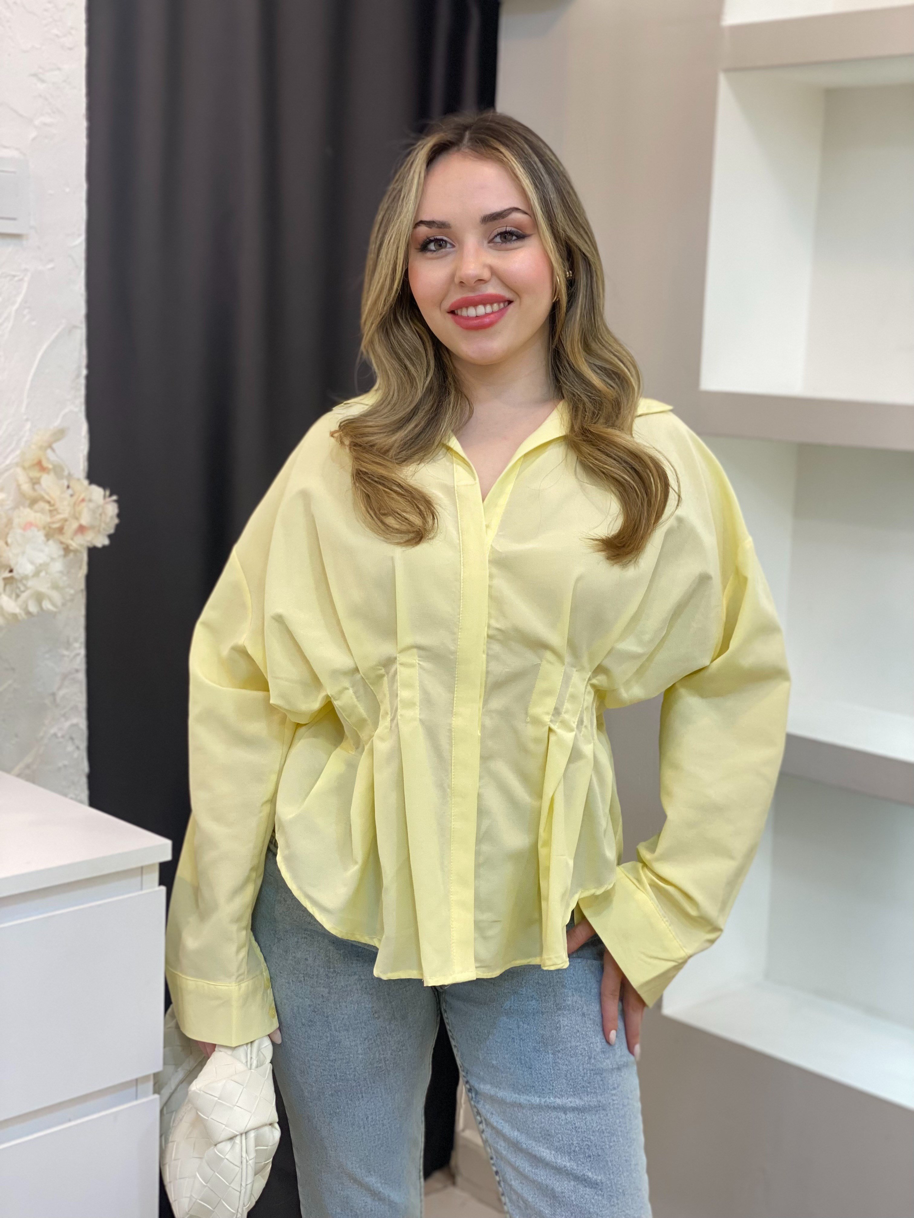 Sarı Piliseli Model Gömlek 