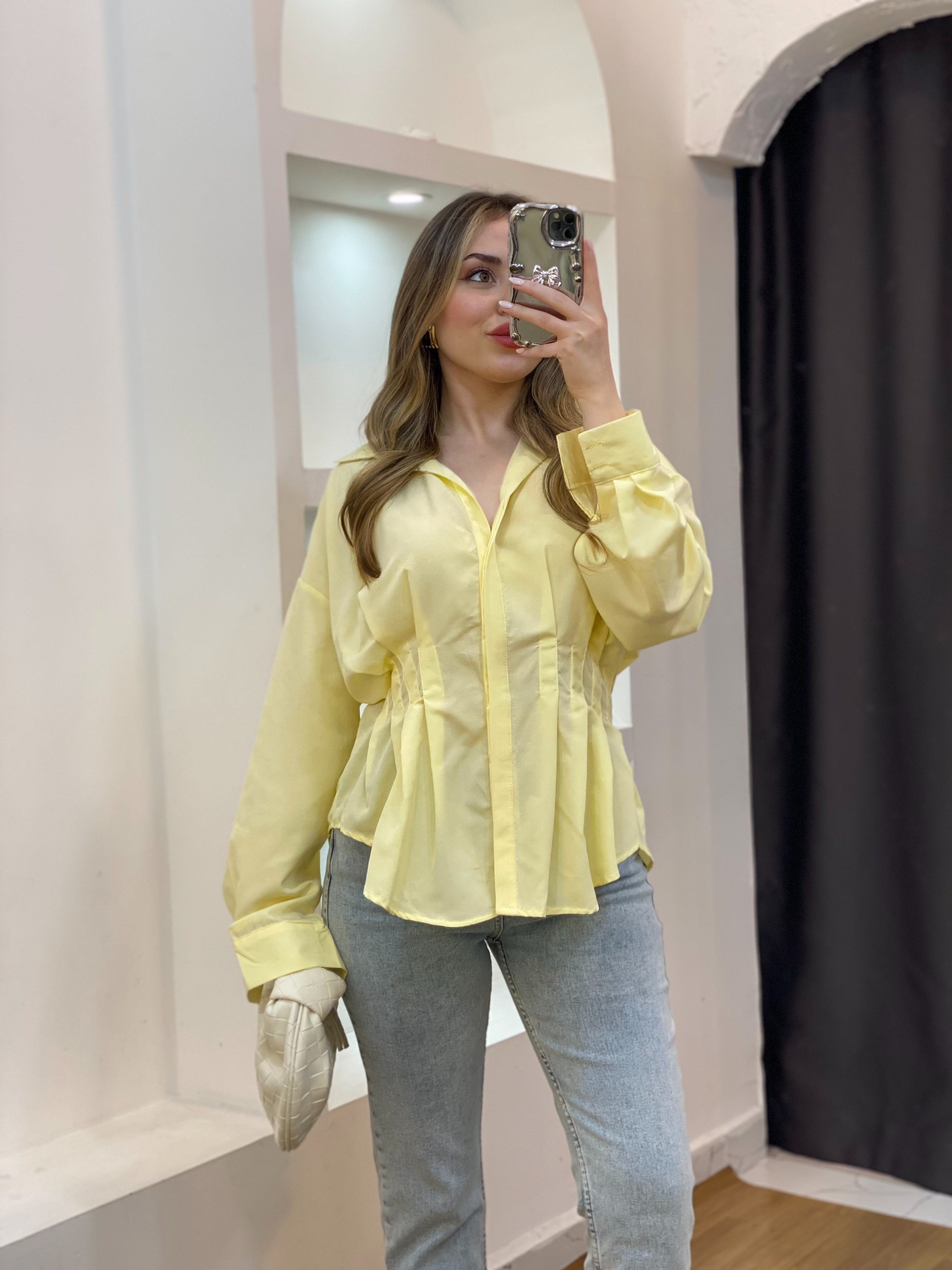 Sarı Piliseli Model Gömlek 