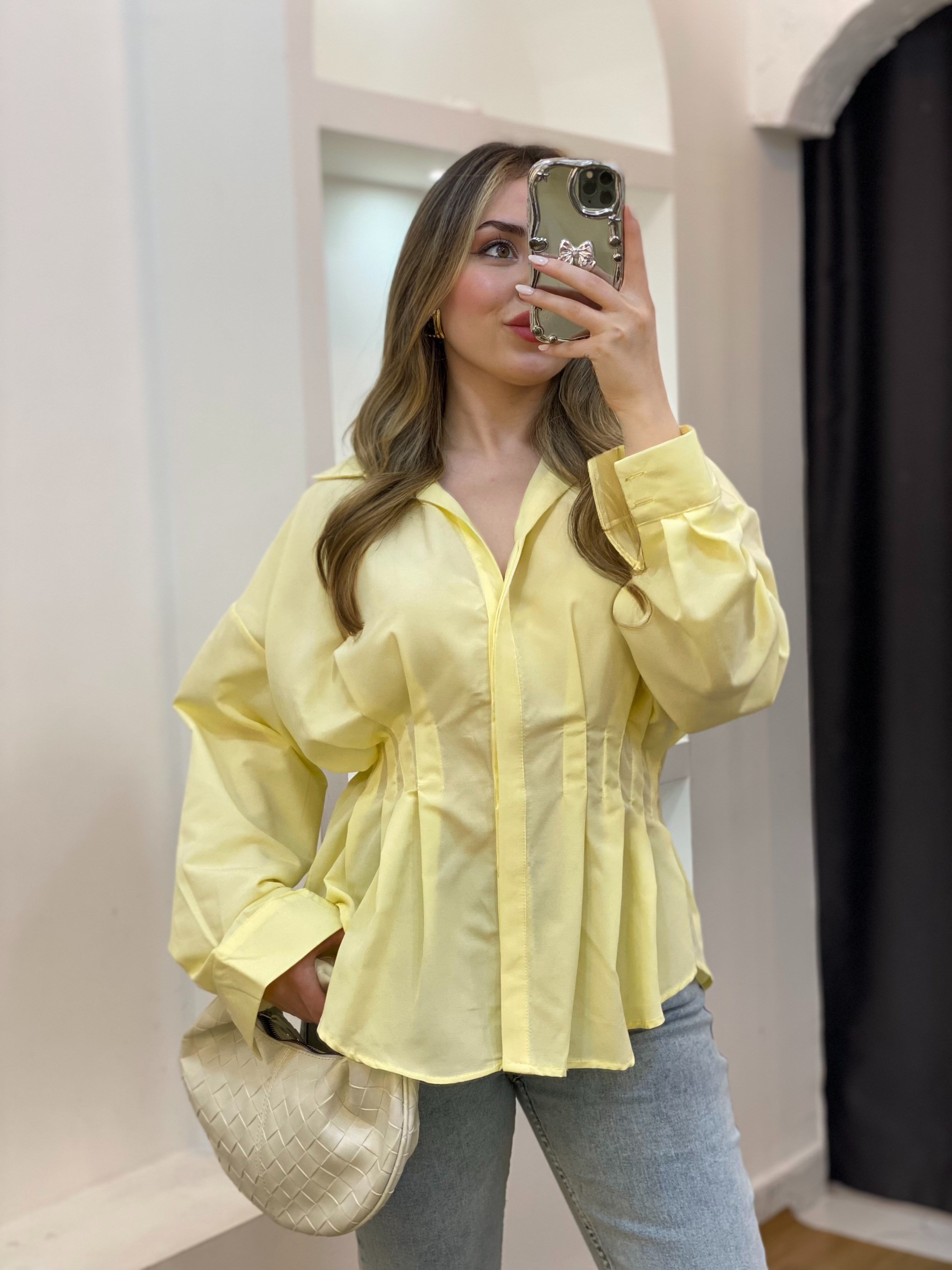 Sarı Piliseli Model Gömlek 
