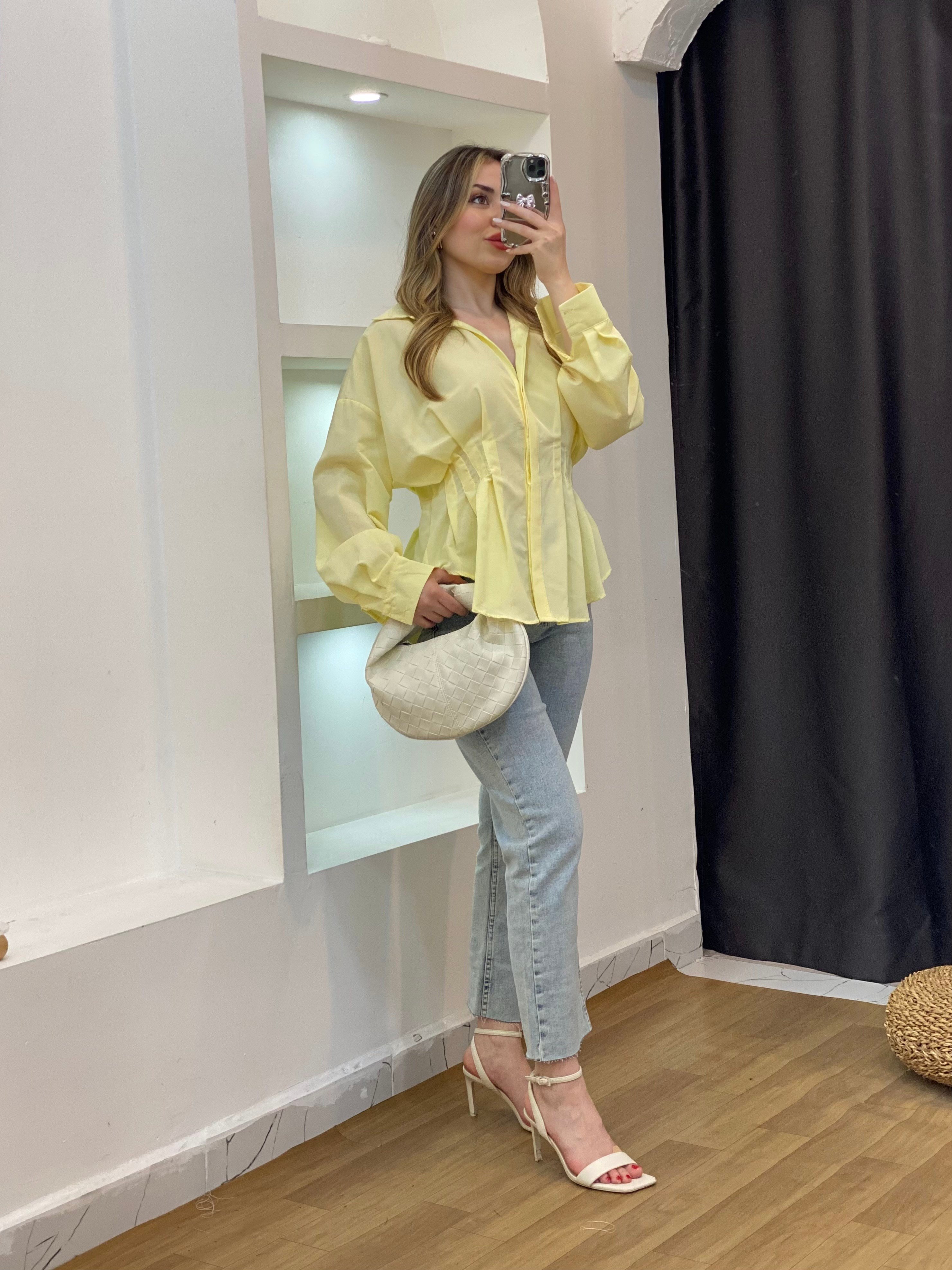 Sarı Piliseli Model Gömlek 