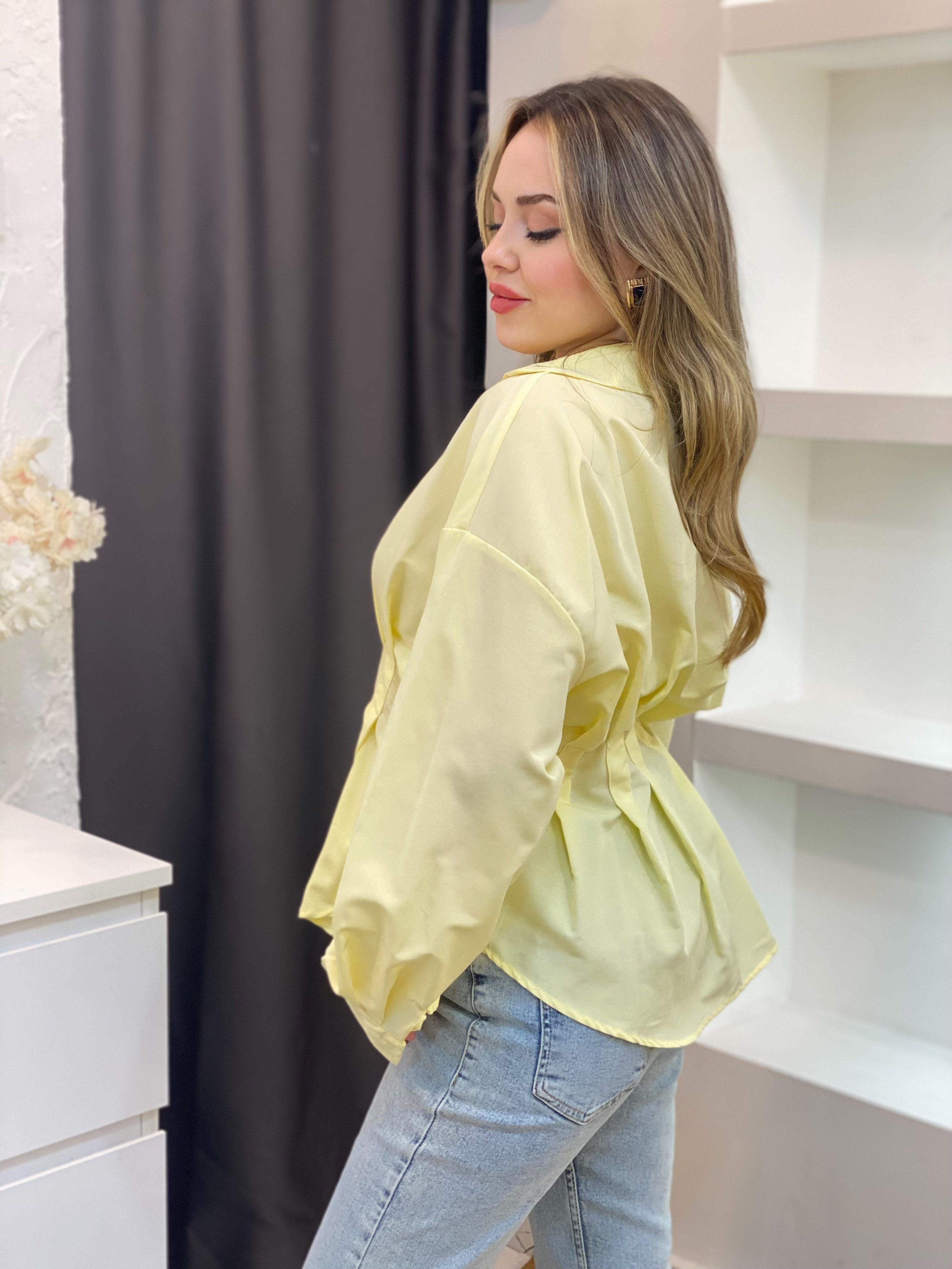 Sarı Piliseli Model Gömlek 