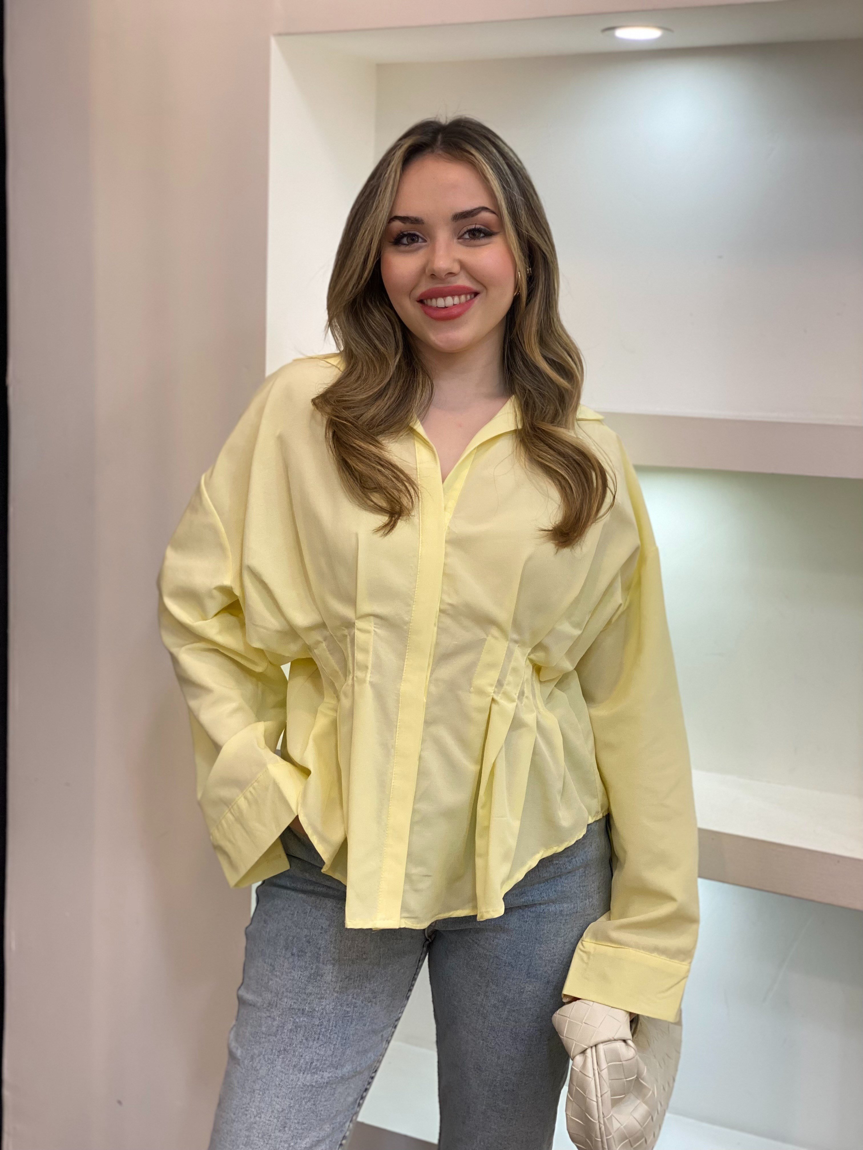 Sarı Piliseli Model Gömlek 