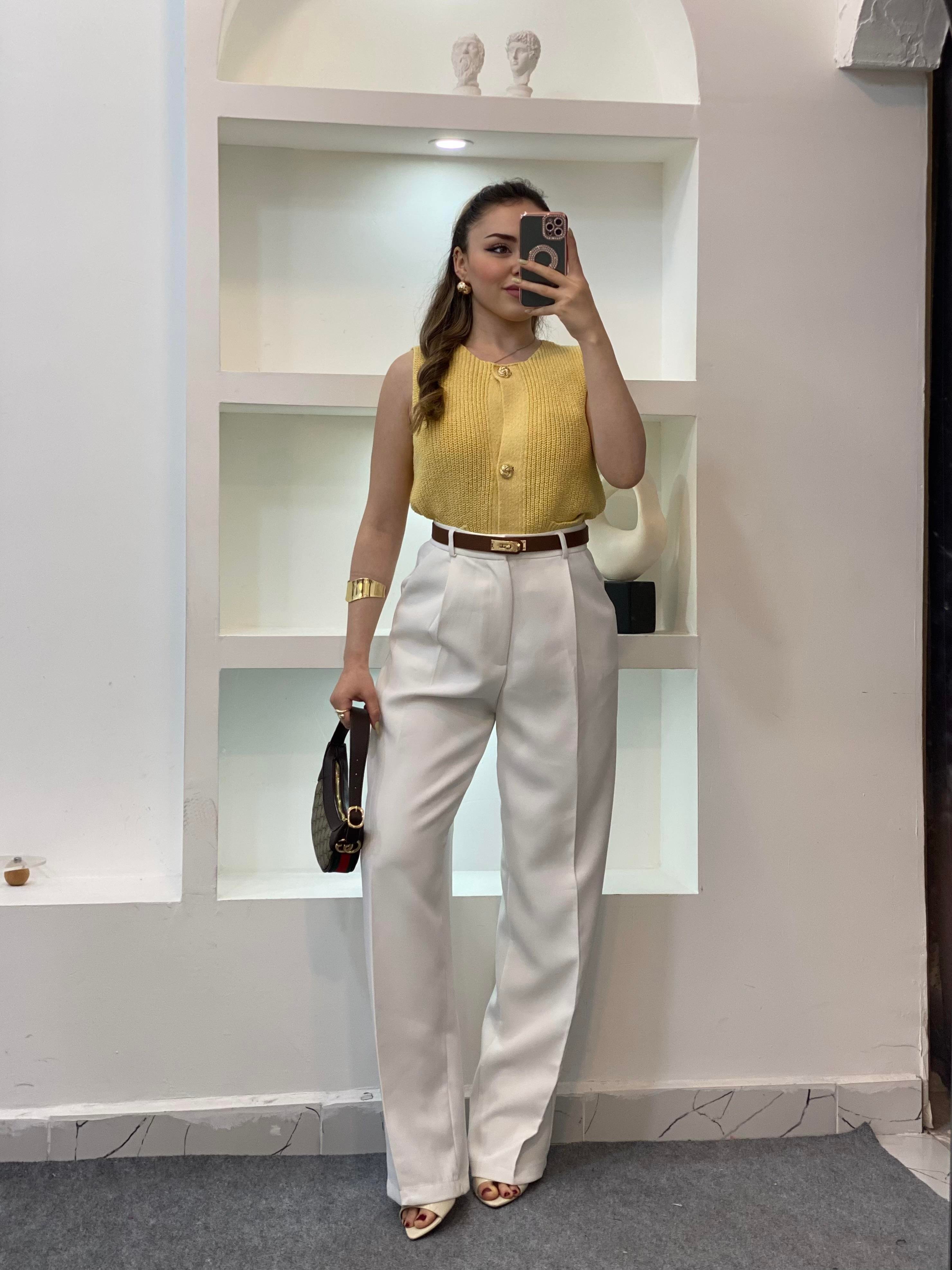 Sarı Q Marka Çelik Triko Yelek