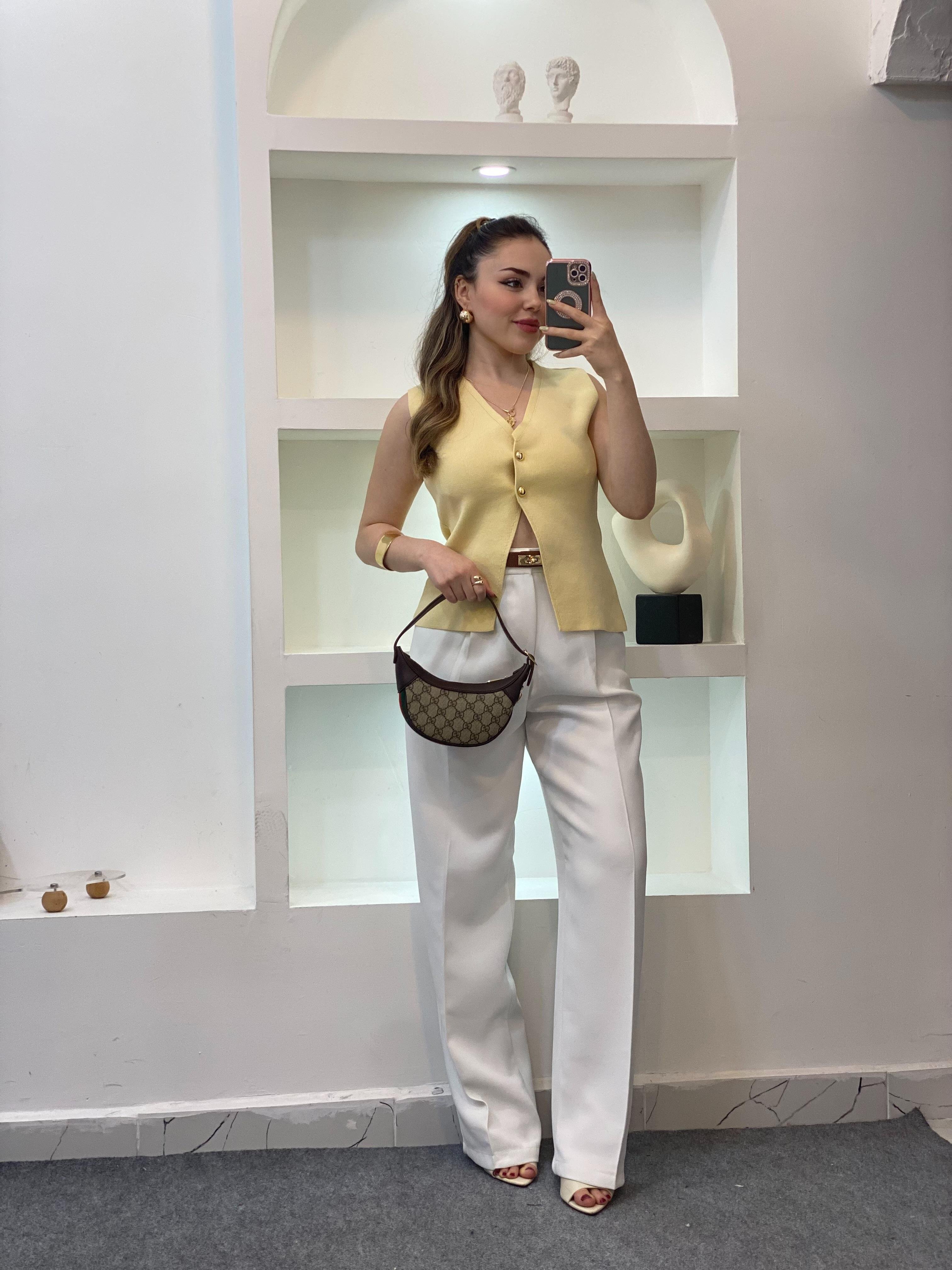 Sarı Q Marka Çelik Triko Yelek