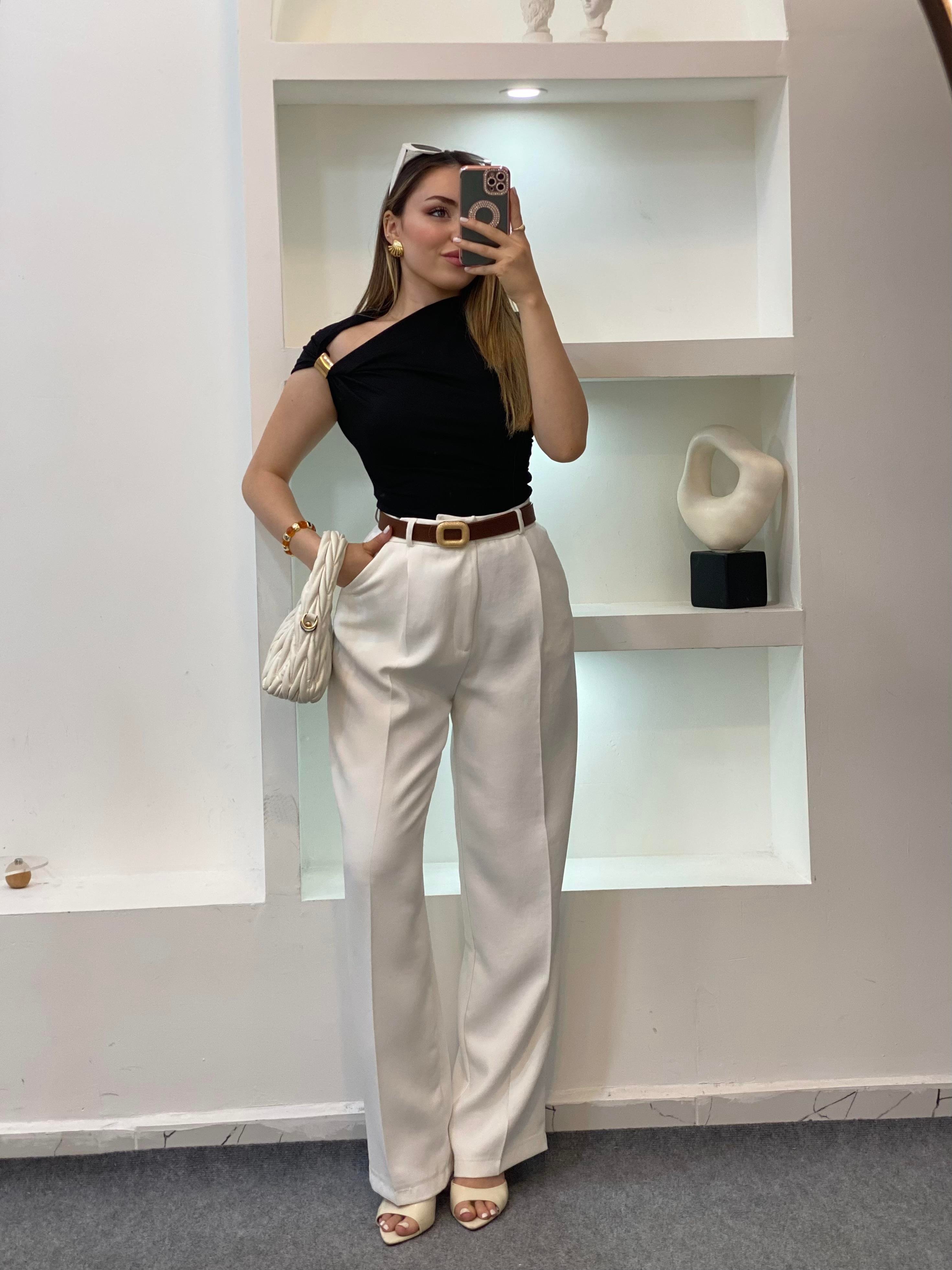 Siyah Omuz Gold Tokalı Bluz