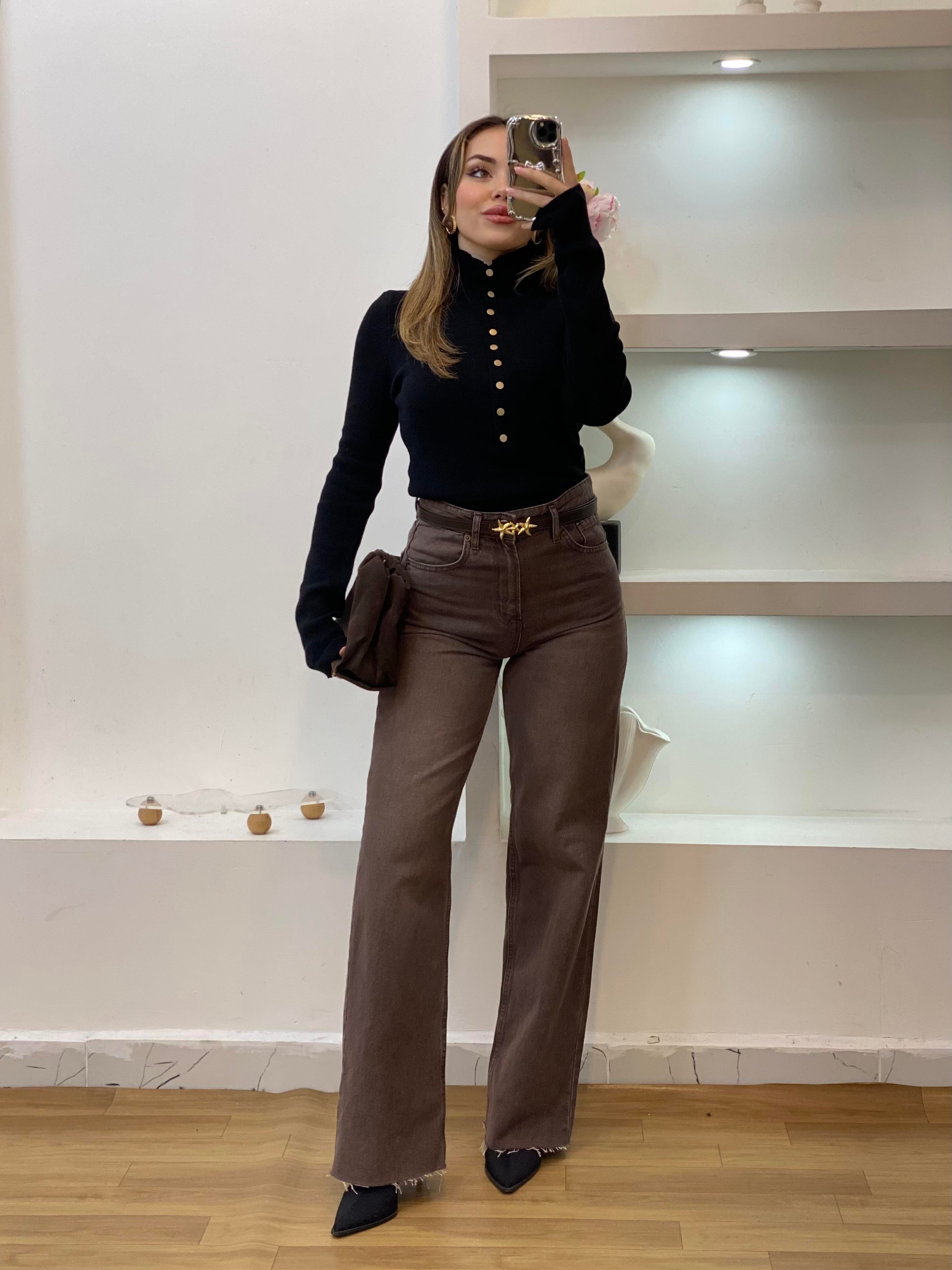 Siyah Önü Çıtçıtlı Model Kazak