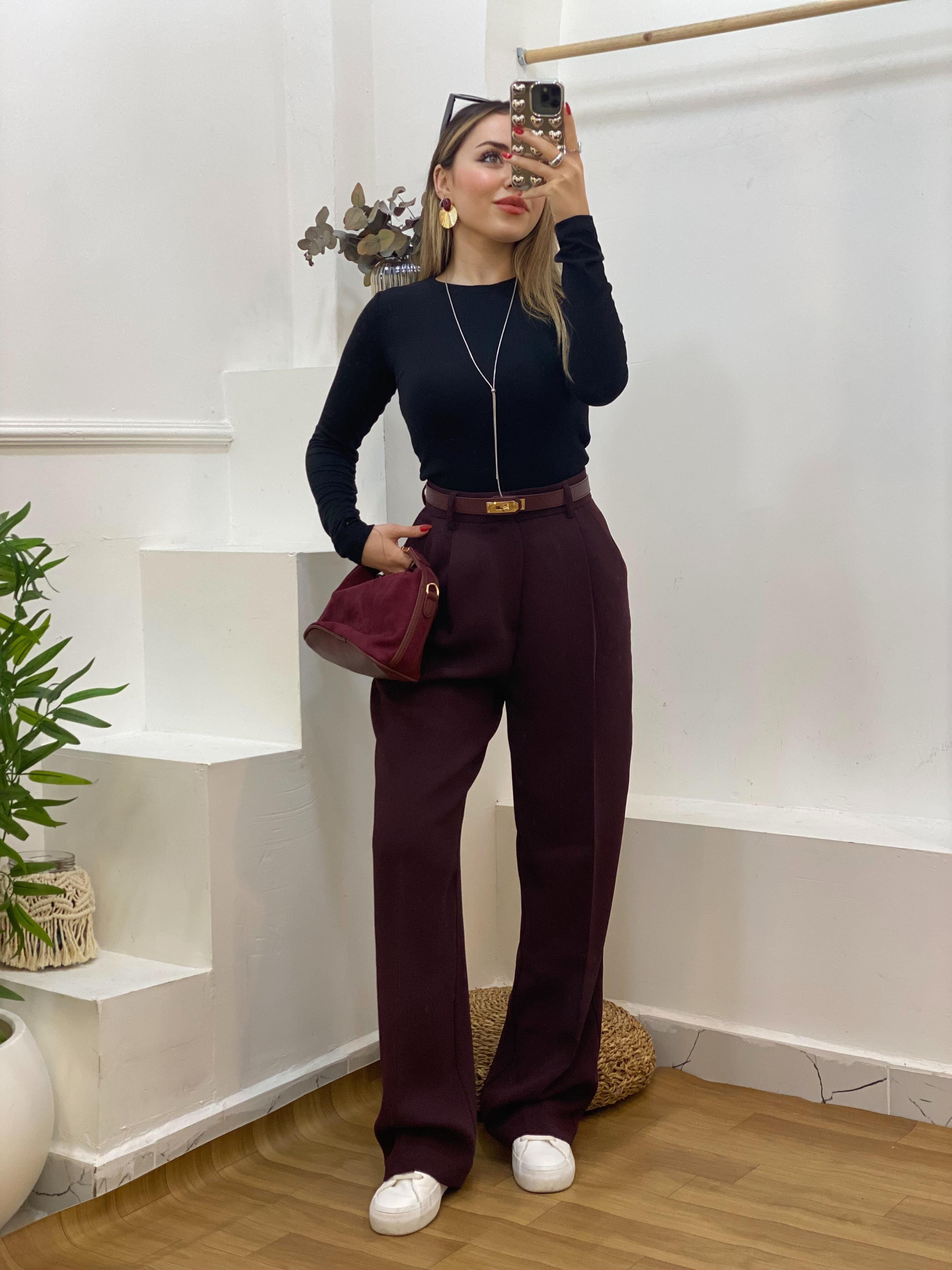 Siyah Parmak Geçirmeli Model Modal Kumaş Basic Bluz