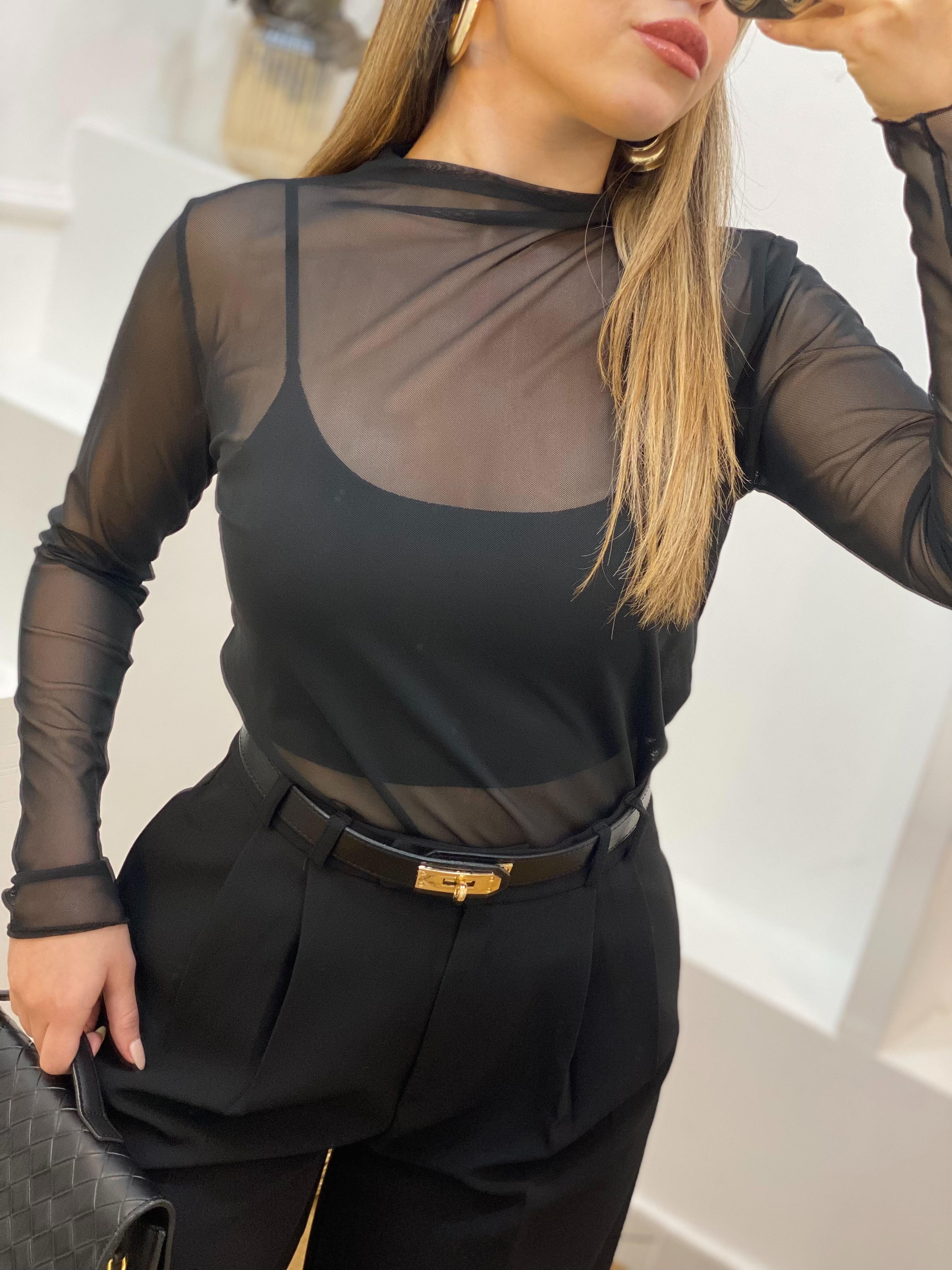 Siyah Tül Bluz
