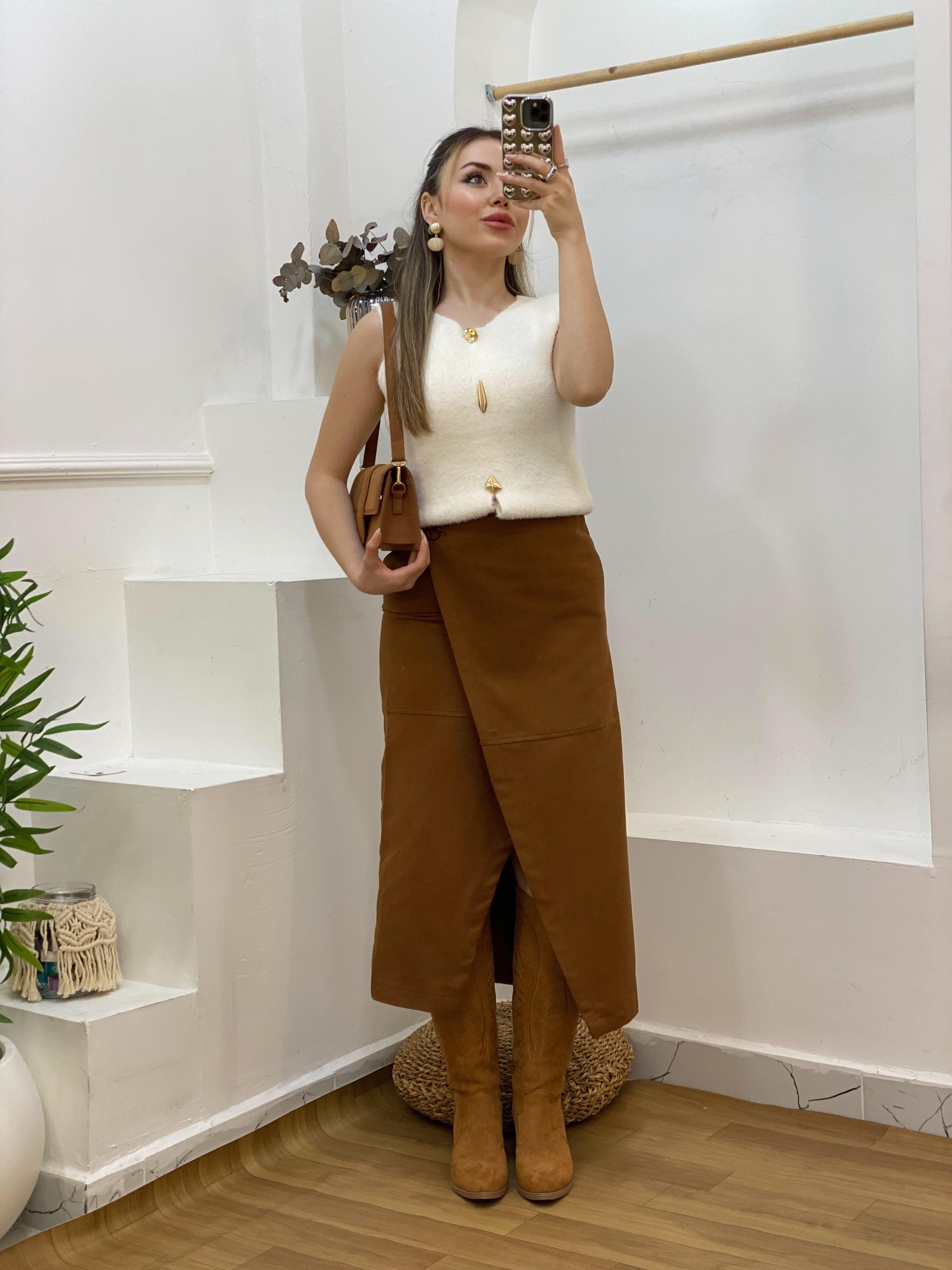 Taba Süet Anvelop Etek