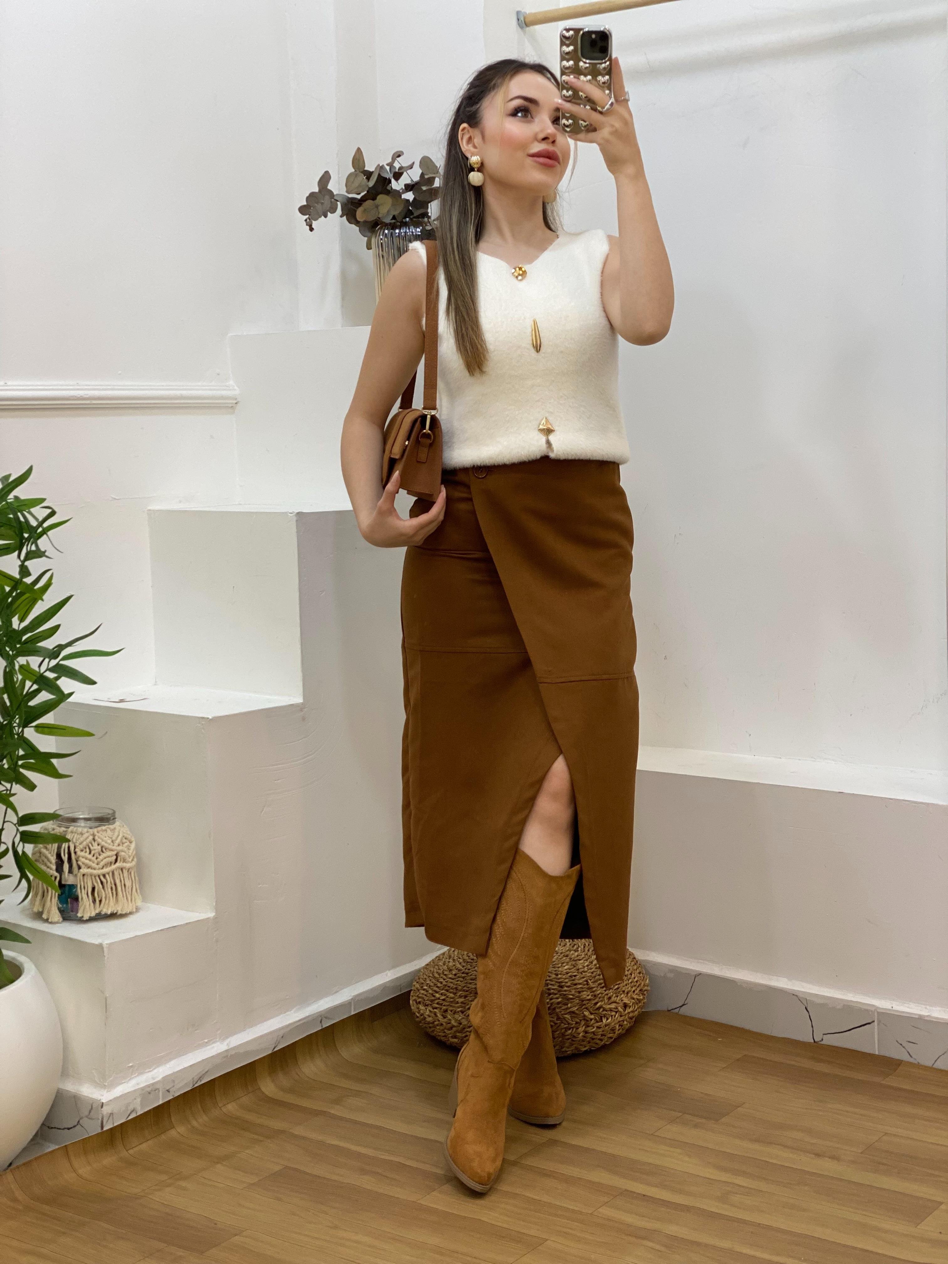 Taba Süet Anvelop Etek