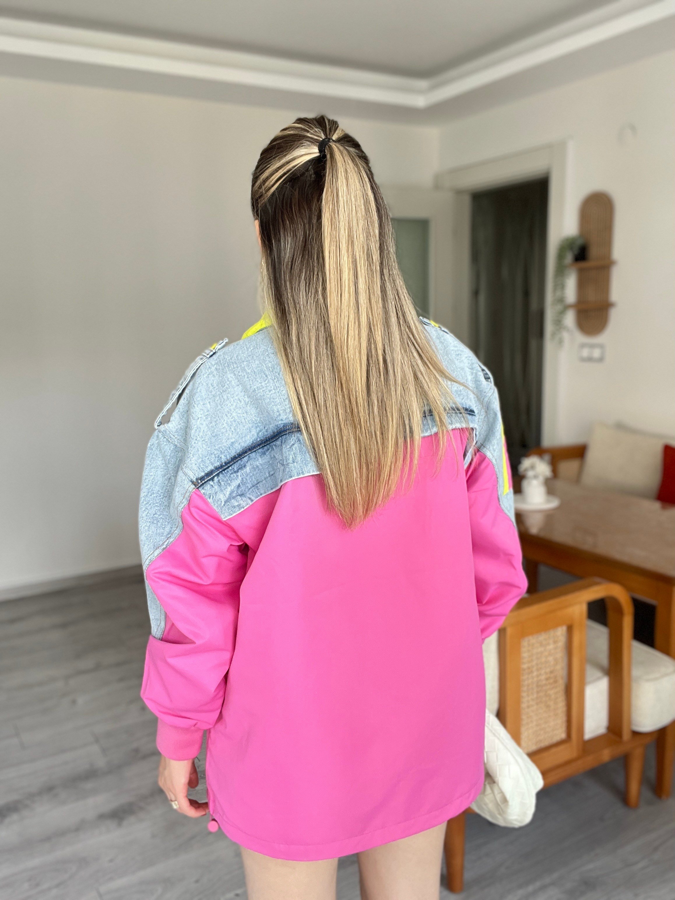 Tasarım Premium Kalite Neon Renkli Trenç 