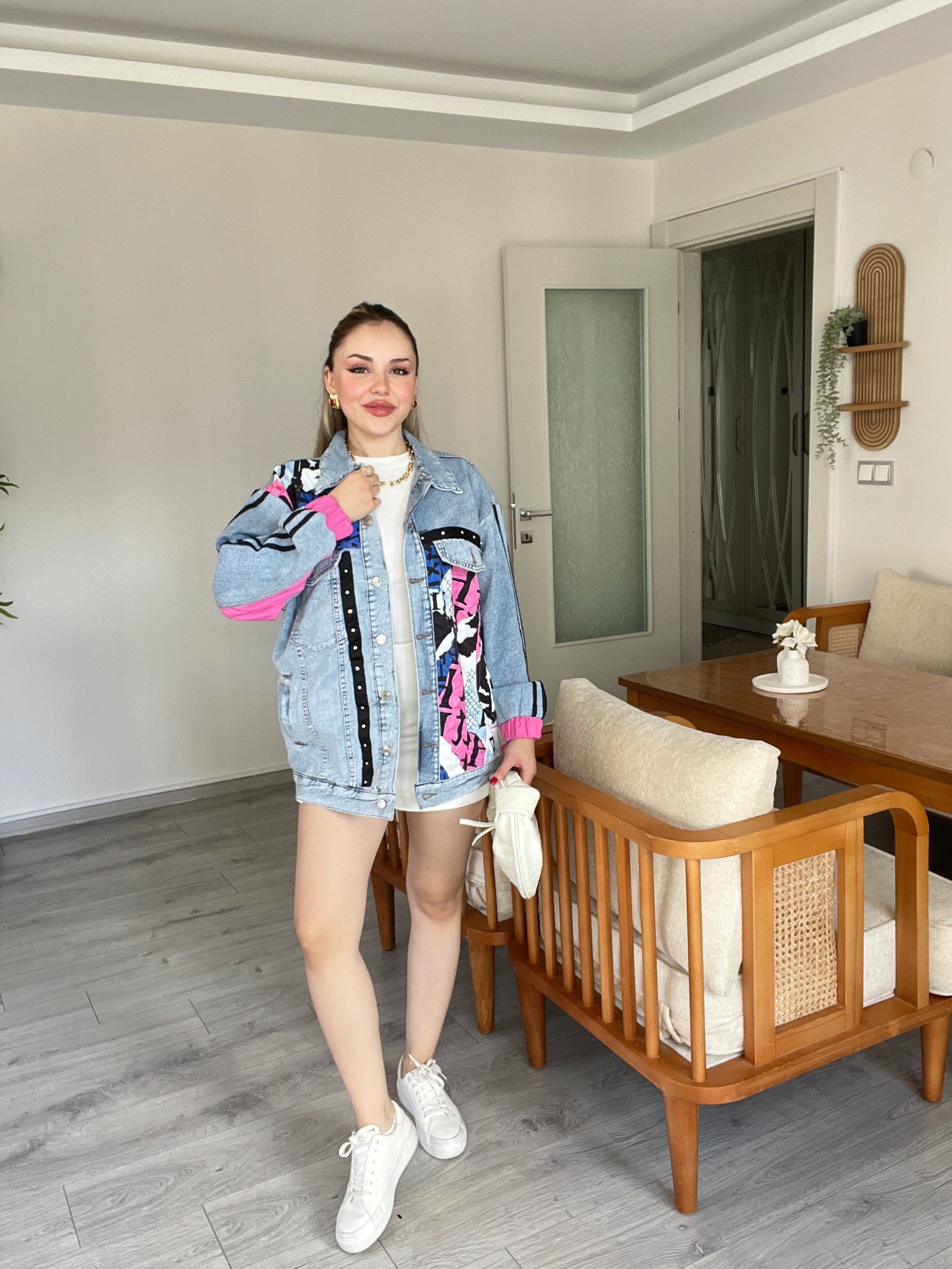Tasarım Premium Kalite Renkli Kot Ceket