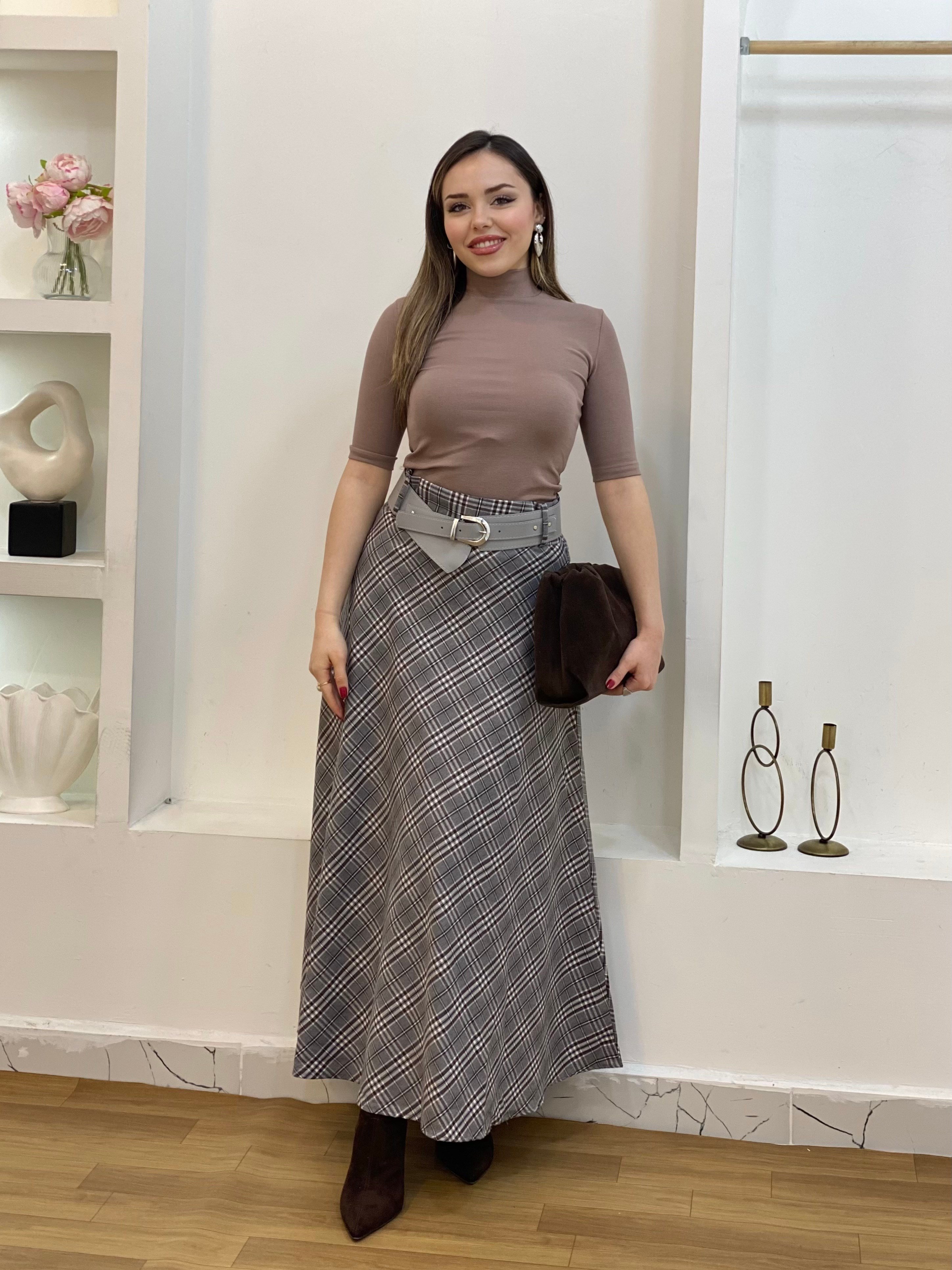 Vanilya Renk Likralı Premium Yarım Boğazlı Bluz