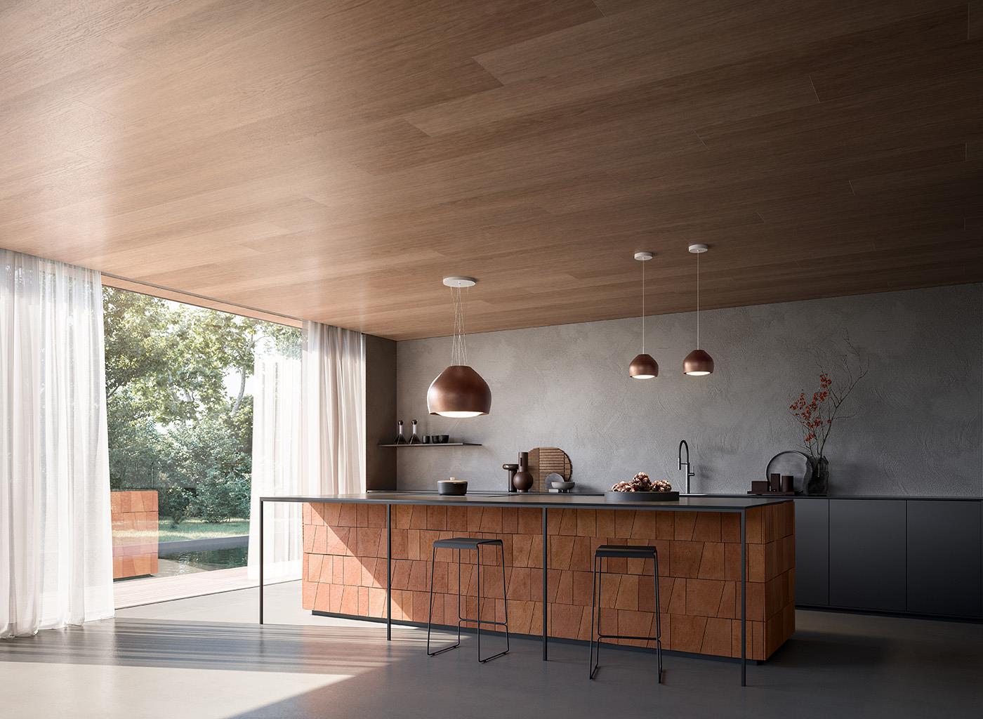 Falmec Sophie Ada Davlumbaz Eskitme Bakır 54 cm 600m/h 