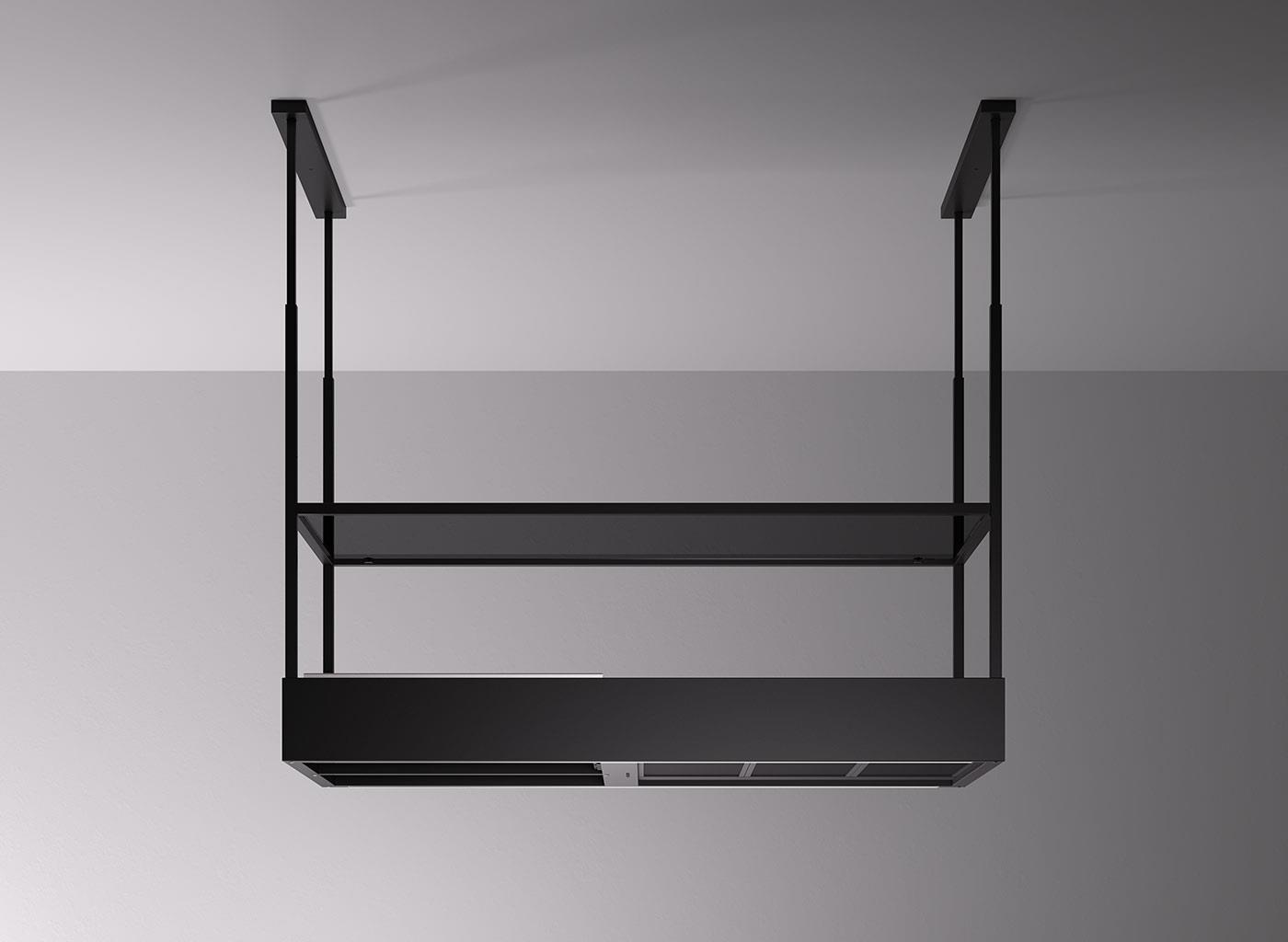 Falmec Spazio Ada Davlumbaz Siyah 130 cm 600 m³/h