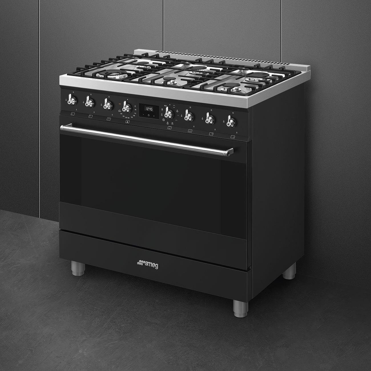 SMEG C9GMMB2 KLASİK MAT SİYAH KUZİNE FIRIN
