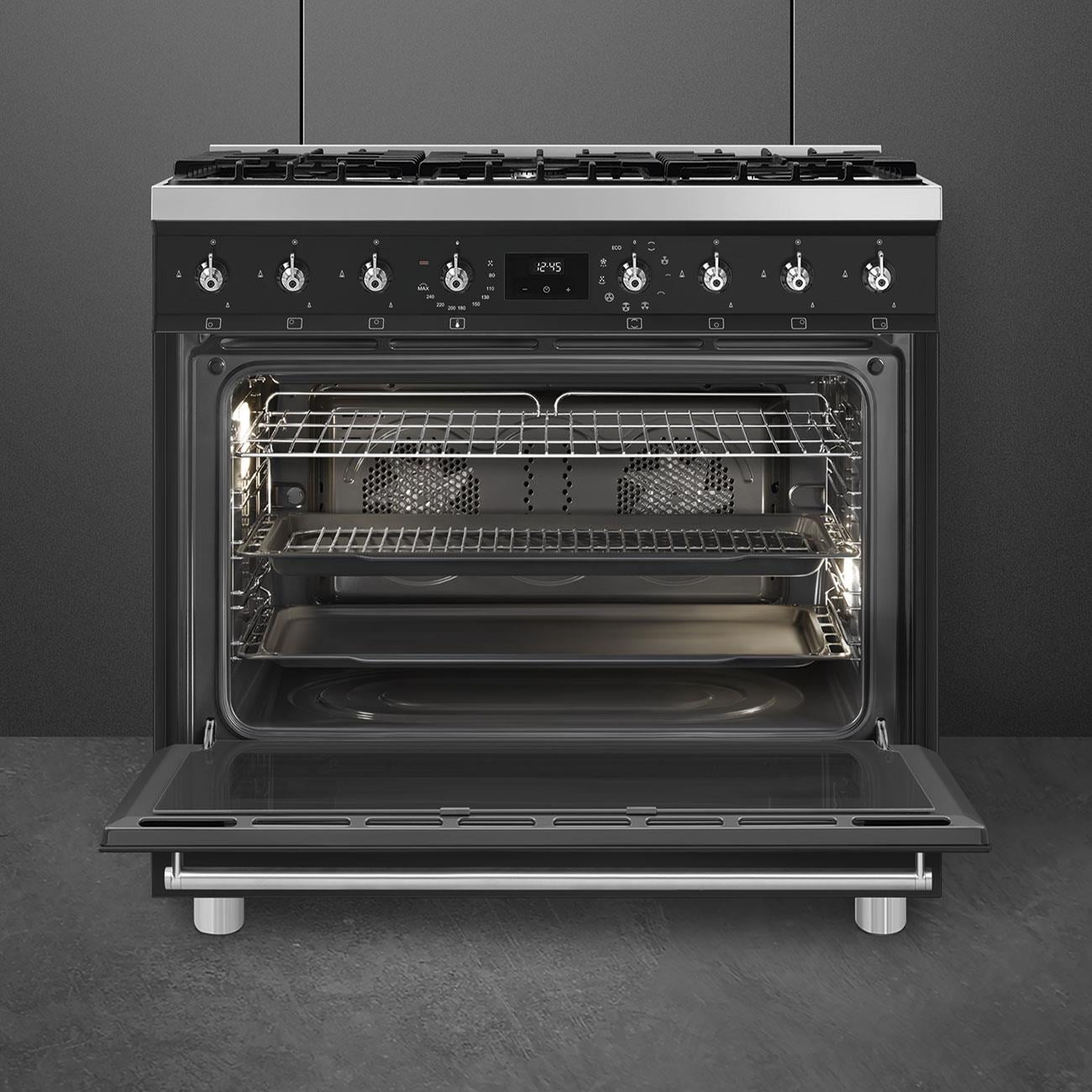 SMEG C9GMMB2 KLASİK MAT SİYAH KUZİNE FIRIN