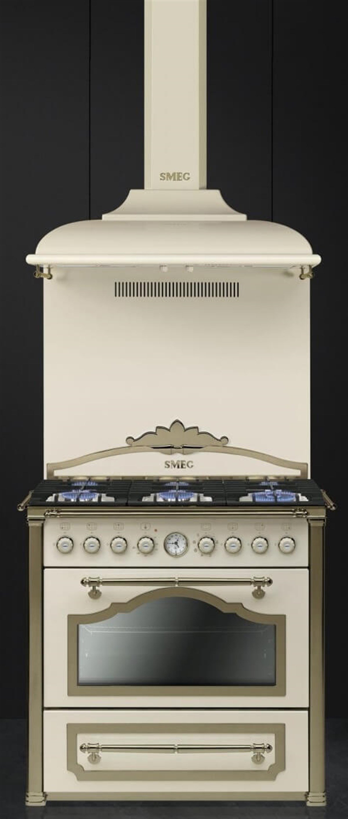 SMEG CC9GPO COTRİNA RUSTİK ESTETİK KREM 90 CM KUZİNE FIRIN