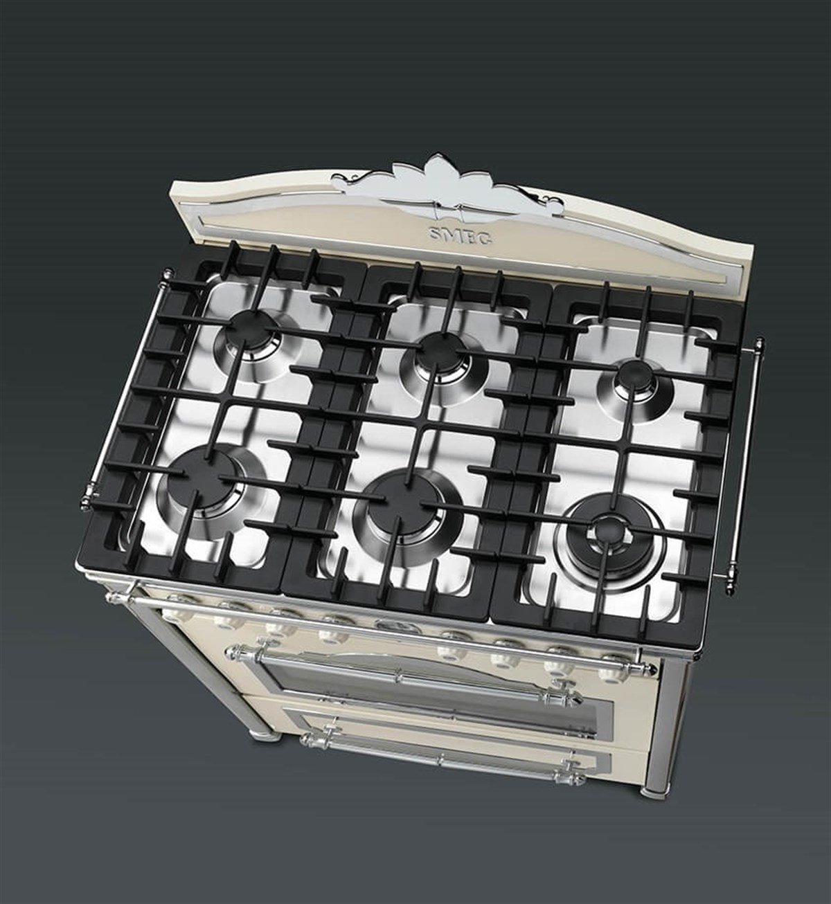 SMEG CC9GPX COTRİNA GÜMÜŞ ESTETİK KREM 90 CM KUZİNE FIRIN