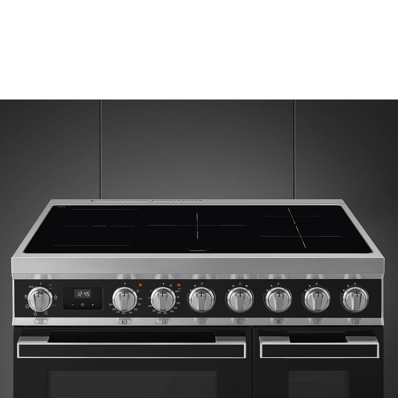 SMEG CPF92IMBL PORTOFİNO İNDÜKSİYONLU SİYAH KUZİNE FIRIN