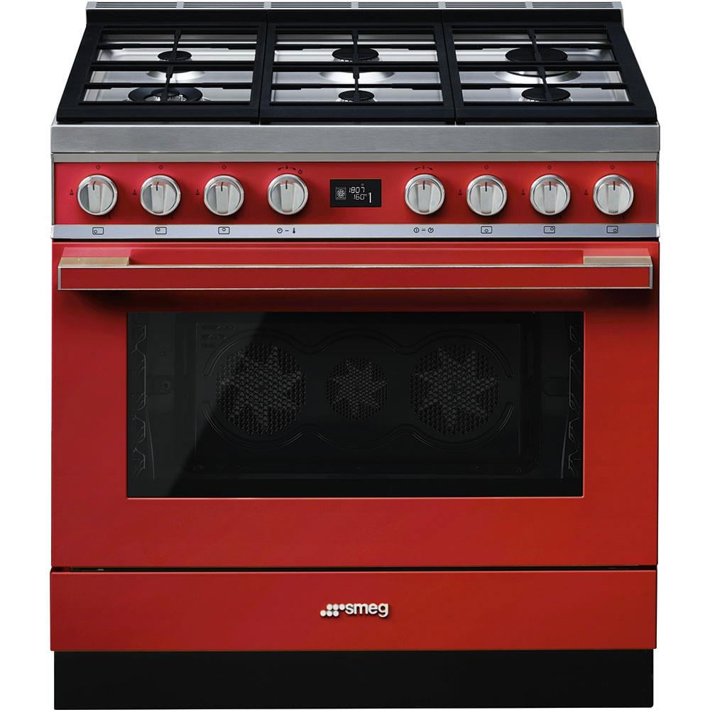 SMEG CPF9GPR PORTOFİNO PİROLİTİK KIRMIZI KUZİNE FIRIN