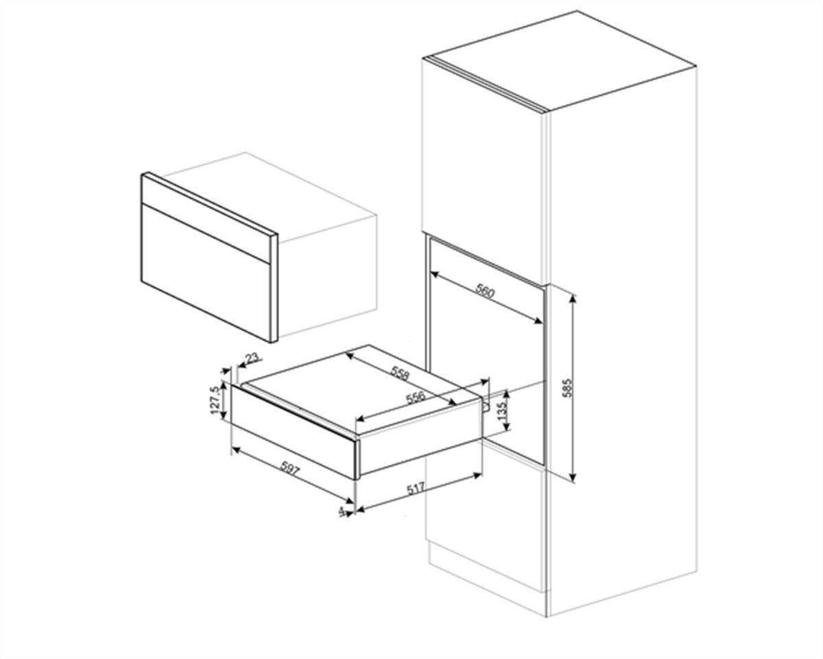 SMEG CPR715A CORTINA ISITMA ÇEKMECESİ - ANTRASİT