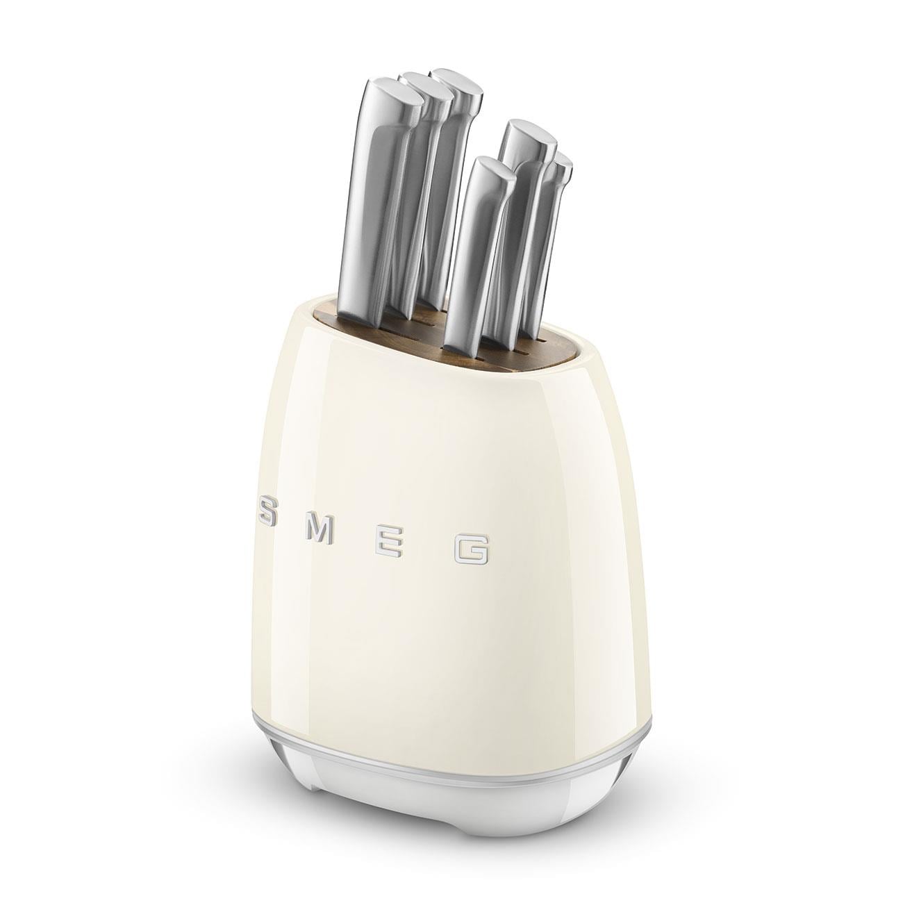 Smeg KBSF02CR Beyaz Bıçak Standlı Bıçak Seti (6 Bıçak)