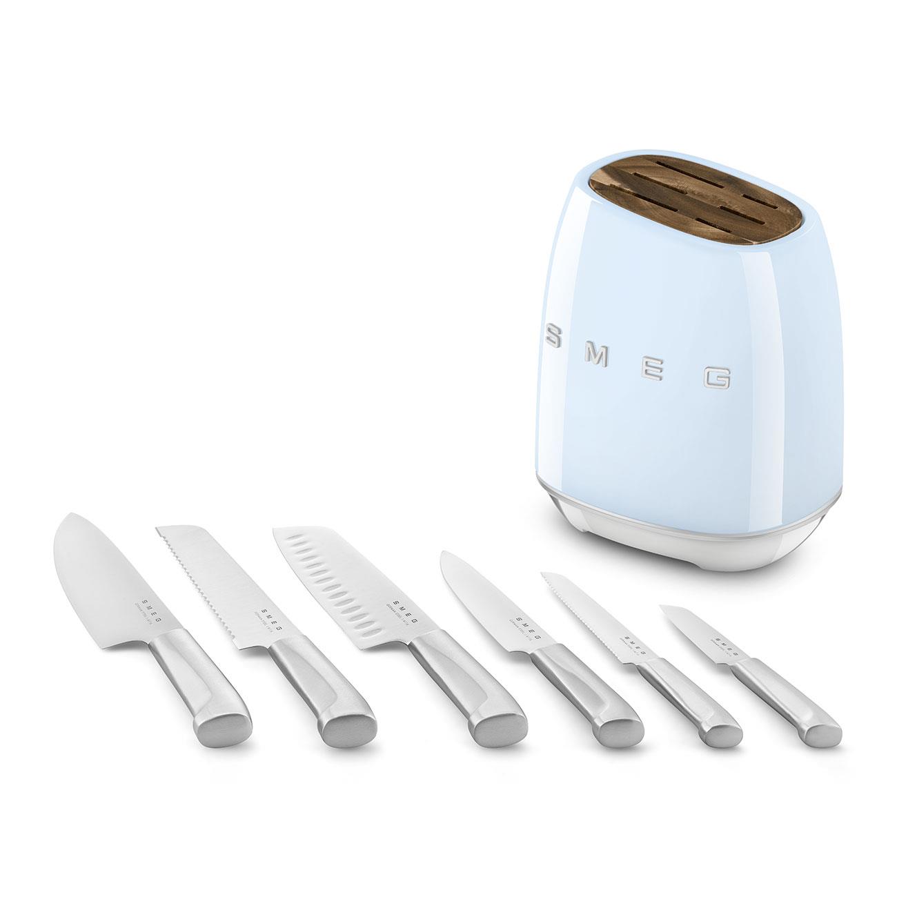 Smeg KBSF02PB Mavi Bıçak Standlı Bıçak Seti (6 Bıçak)