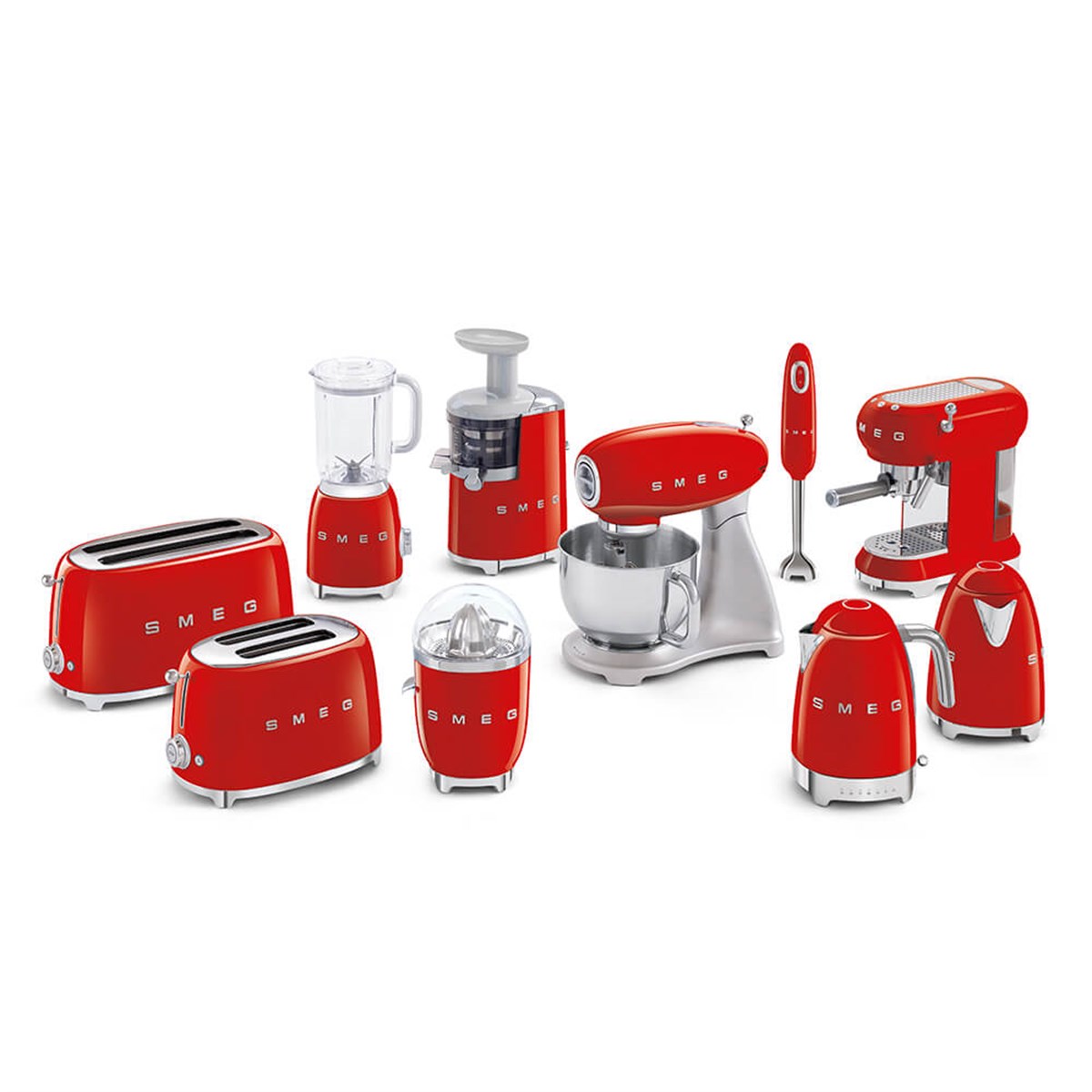 SMEG KIRMIZI ESPESSO KAHVE MAKİNESİ ECF01RDEU