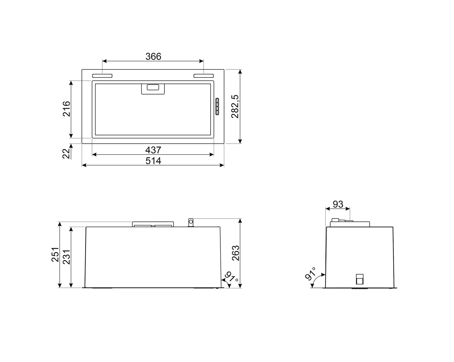 SMEG KSG52HPE 52CM ÇELİK GÖMME ASPİRATÖR