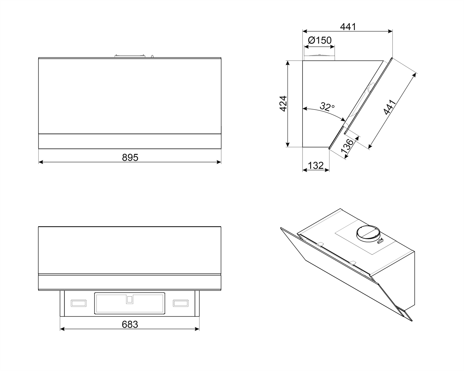 SMEG KV694R DOLCE STİL NOVO BAKIR ESTETİK DUVAR DAVLUMBAZI