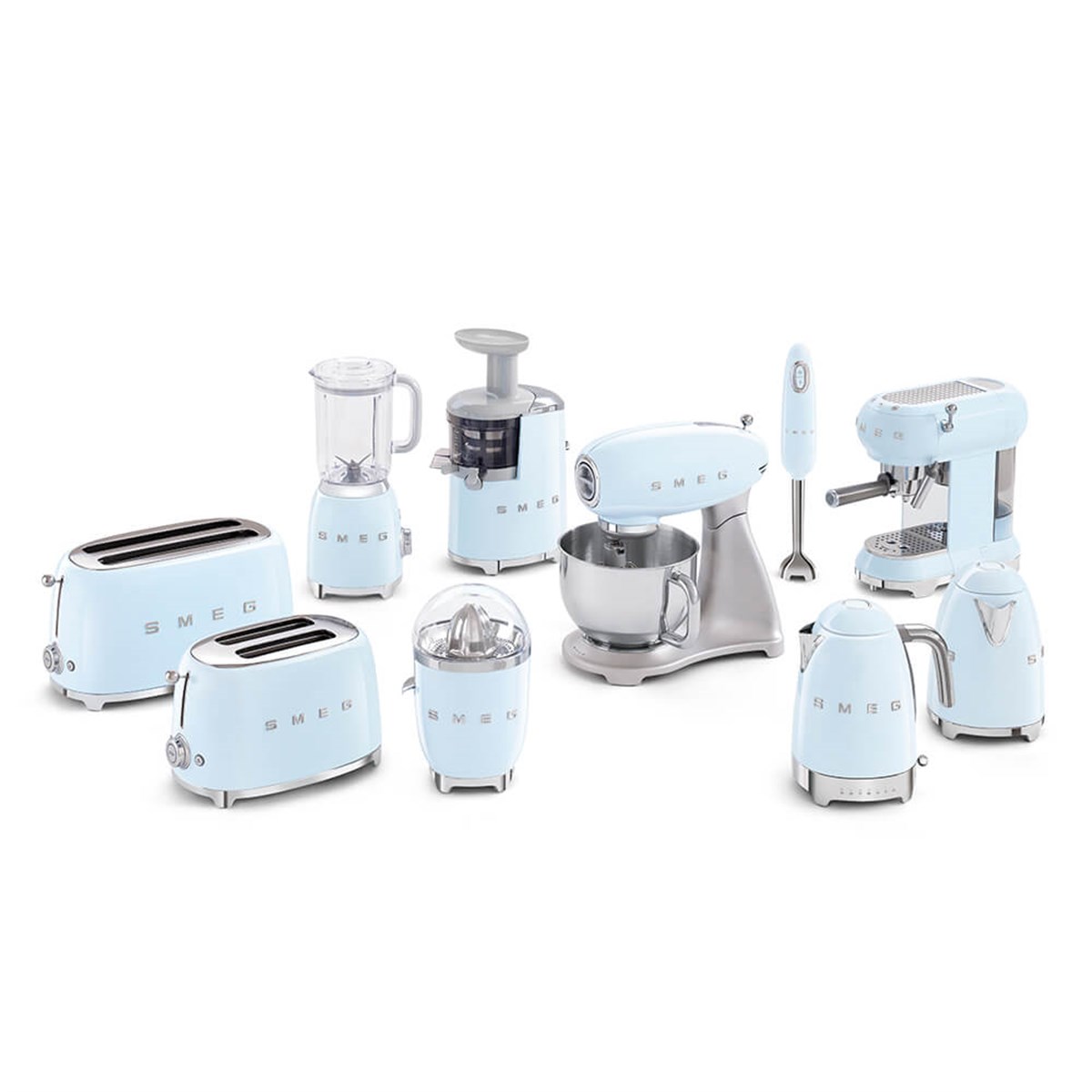 SMEG PASTEL MAVİ ESPESSO KAHVE MAKİNESİ ECF01PBEU