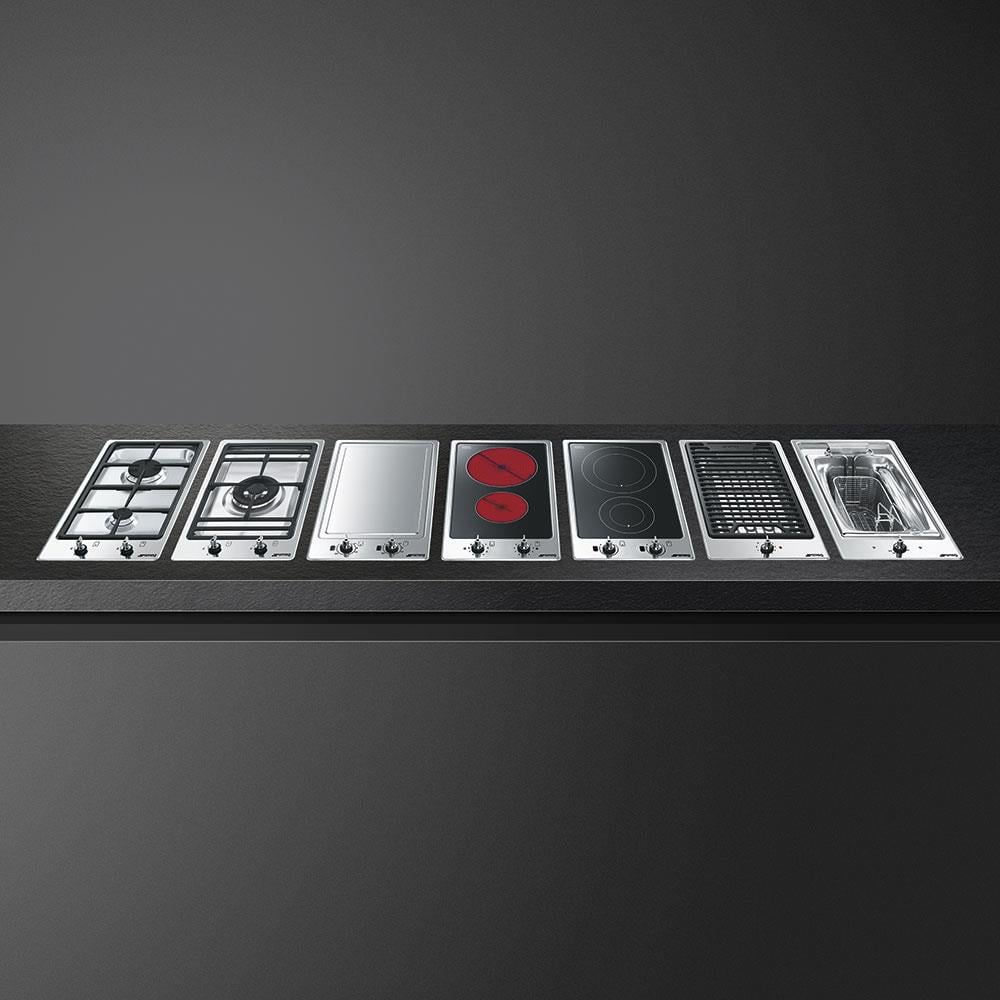 SMEG PGF30B KLASİK ÇELİK DOMİNO BARBEKÜ OCAK