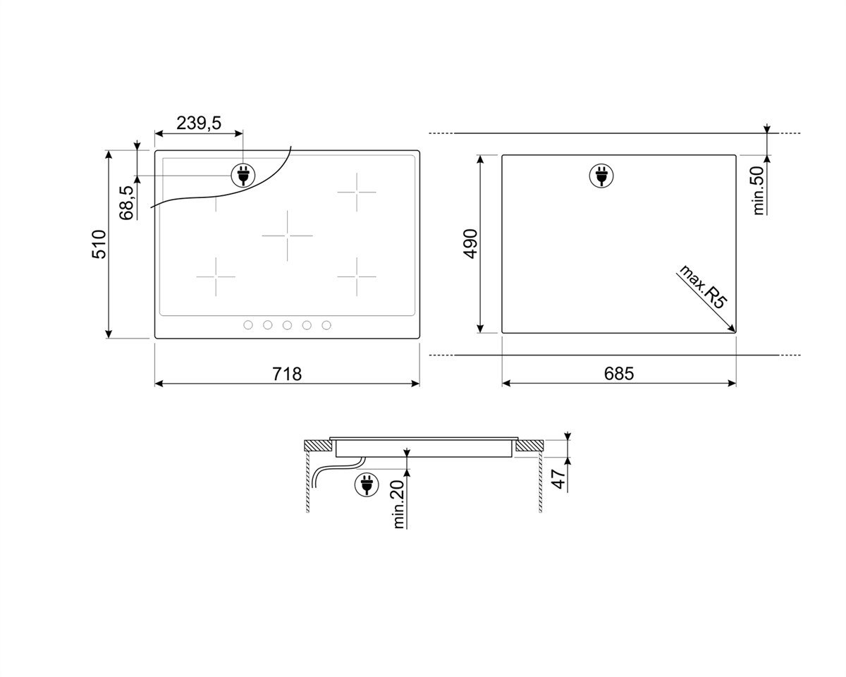 SMEG PI964P COLONIAL KREM ELEKTİRİKLİ OCAK