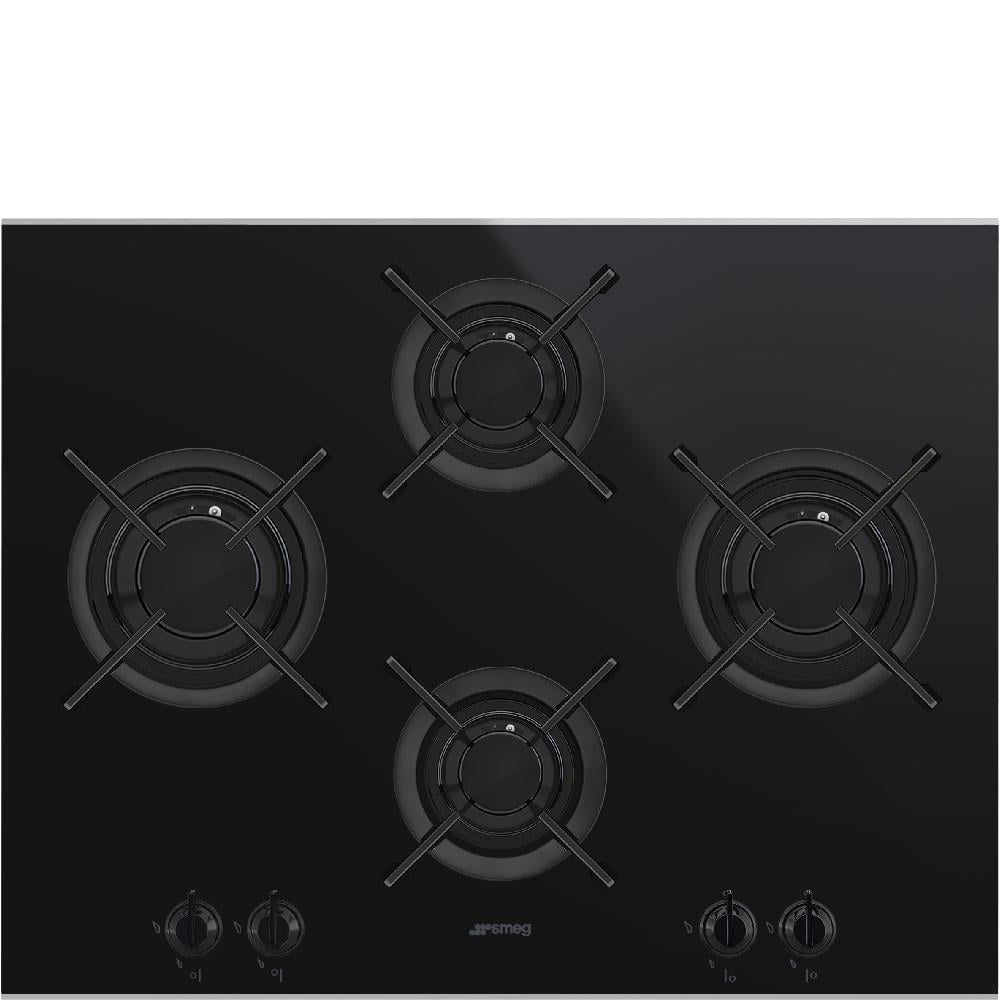 SMEG PV664LCNX DOLCE STİL NOVO SİYAH CAM SERAMİK BAKIR ESTETİK GAZLI OCAK