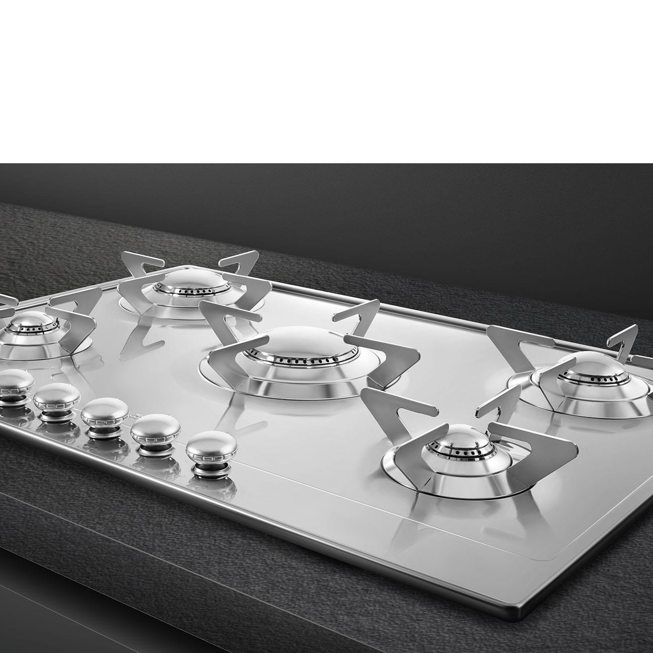 SMEG PV705ES PİANO DESİGN ÇELİK GAZLI OCAK