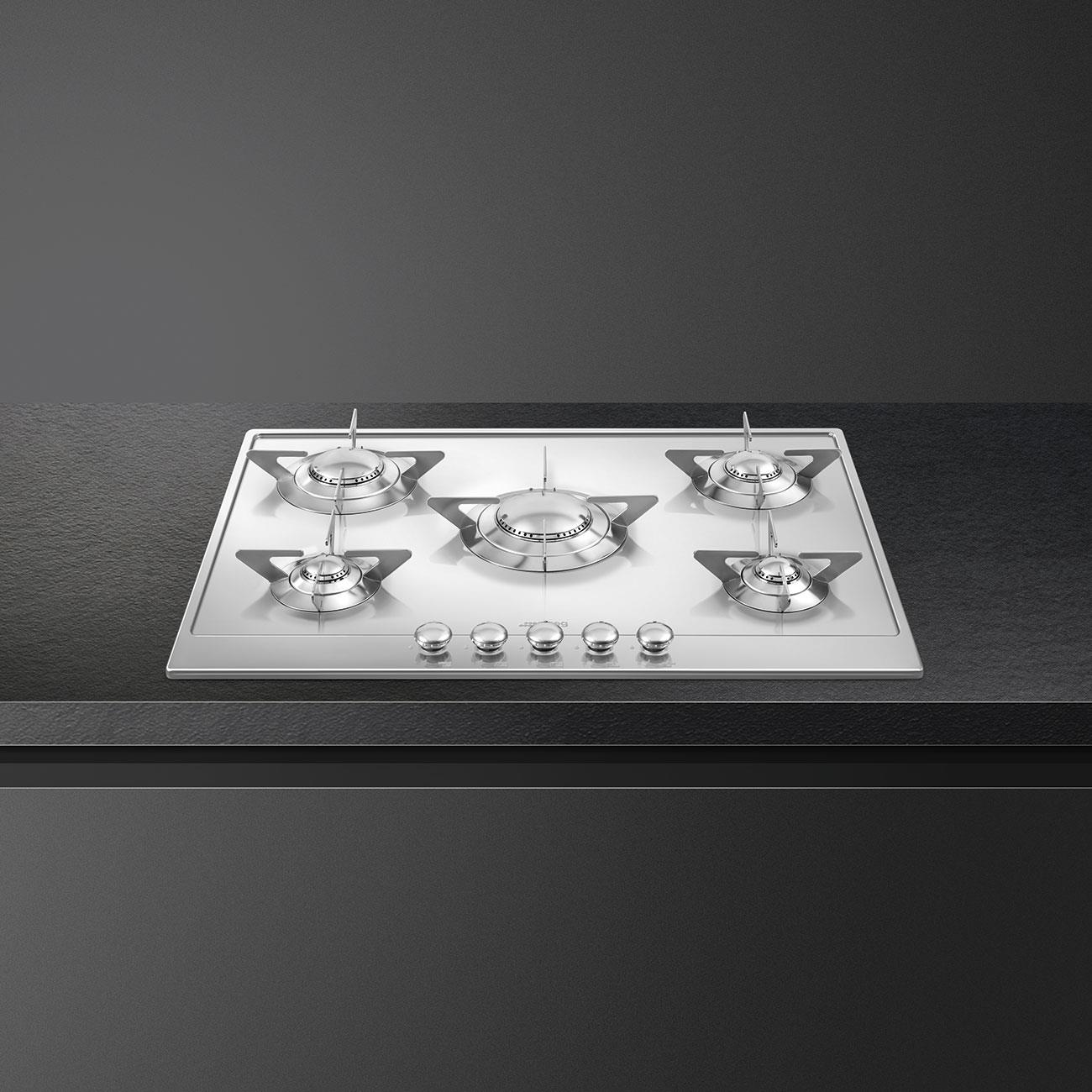 SMEG PV705ES PİANO DESİGN ÇELİK GAZLI OCAK