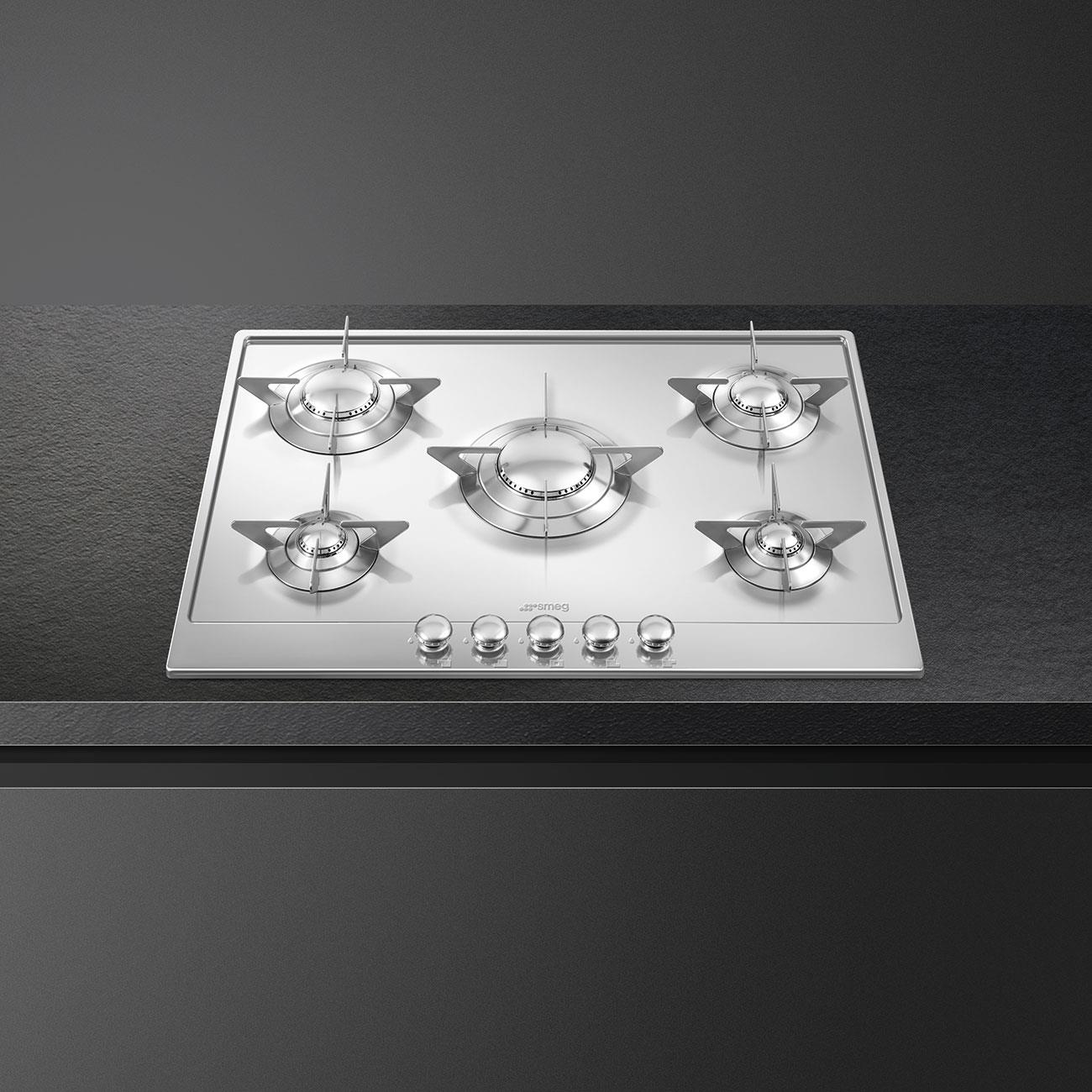 SMEG PV705ES PİANO DESİGN ÇELİK GAZLI OCAK