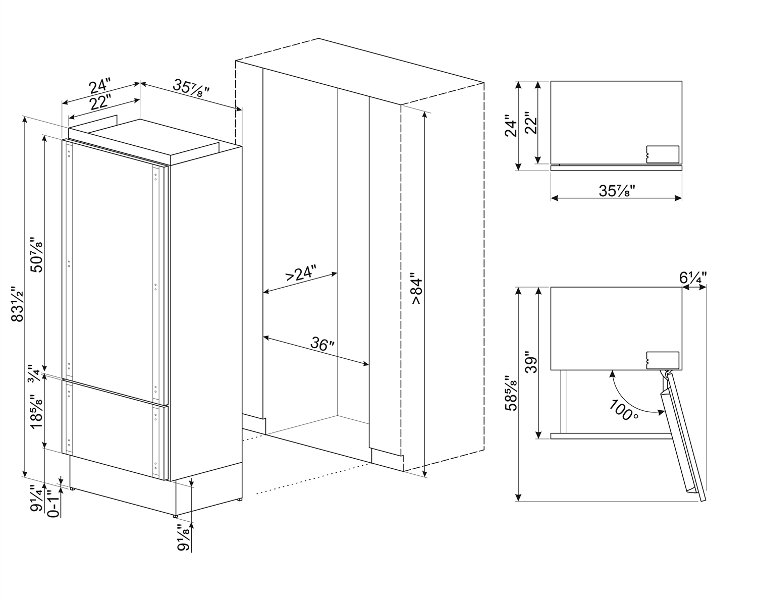 SMEG RBM36R ALTTAN DONDURUCULU TAM ANKASTRE BUZDOLABI