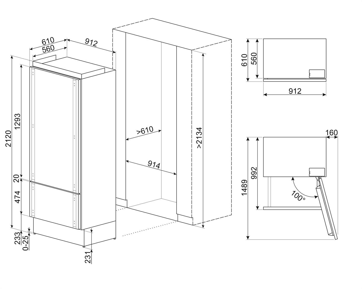 SMEG RBM36R ALTTAN DONDURUCULU TAM ANKASTRE BUZDOLABI