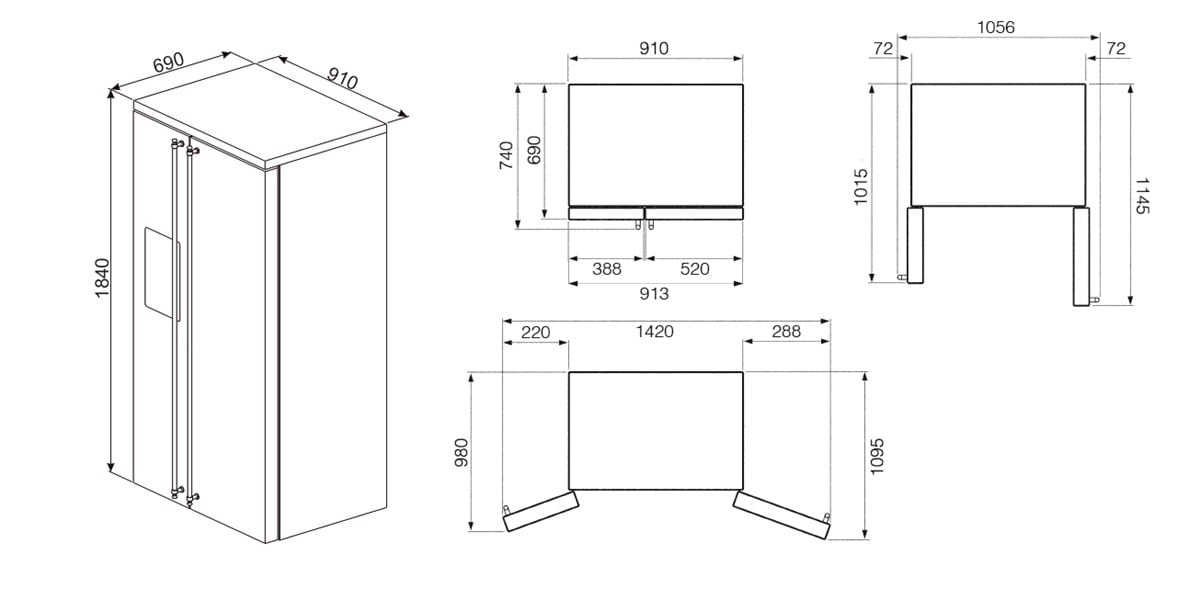 SMEG SBS8004AO ANTRASİT ( RUSTİK ESTETİK ) BUZDOLABI