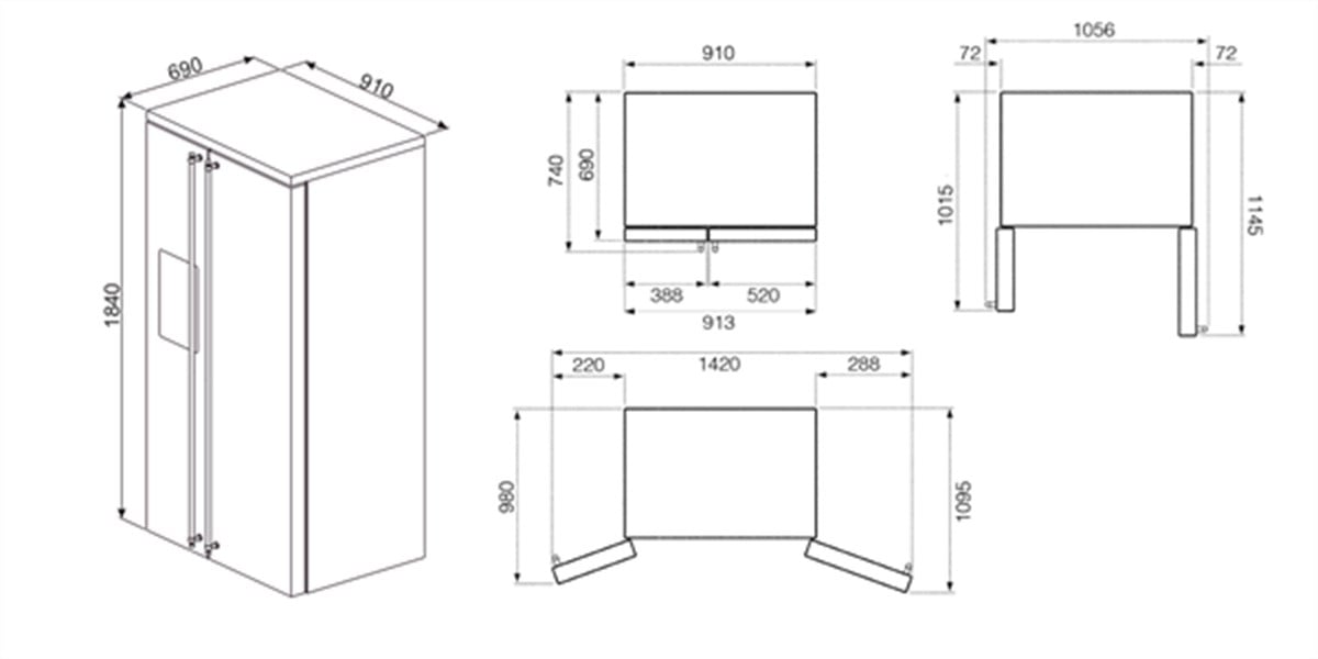 SMEG SBS8004AO ANTRASİT ( RUSTİK ESTETİK ) BUZDOLABI
