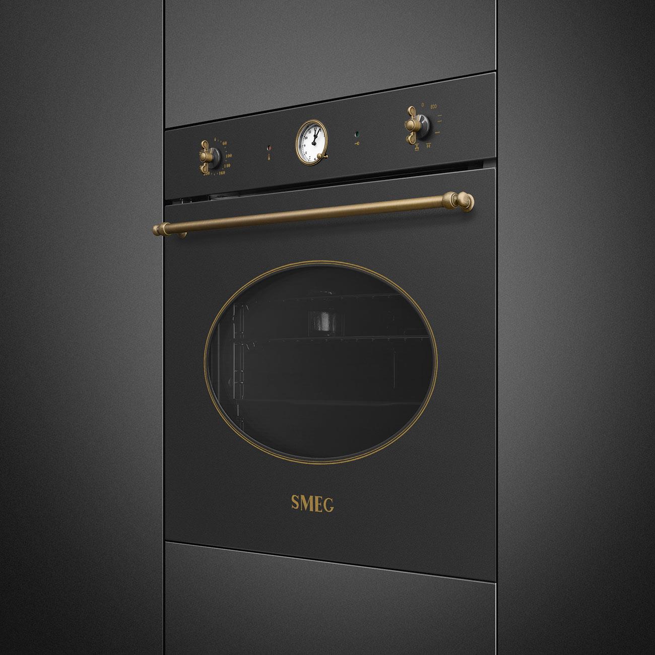 Smeg SFP805AO Colonial Pirolitik Fırın 60 cm. Antrasit Rustik