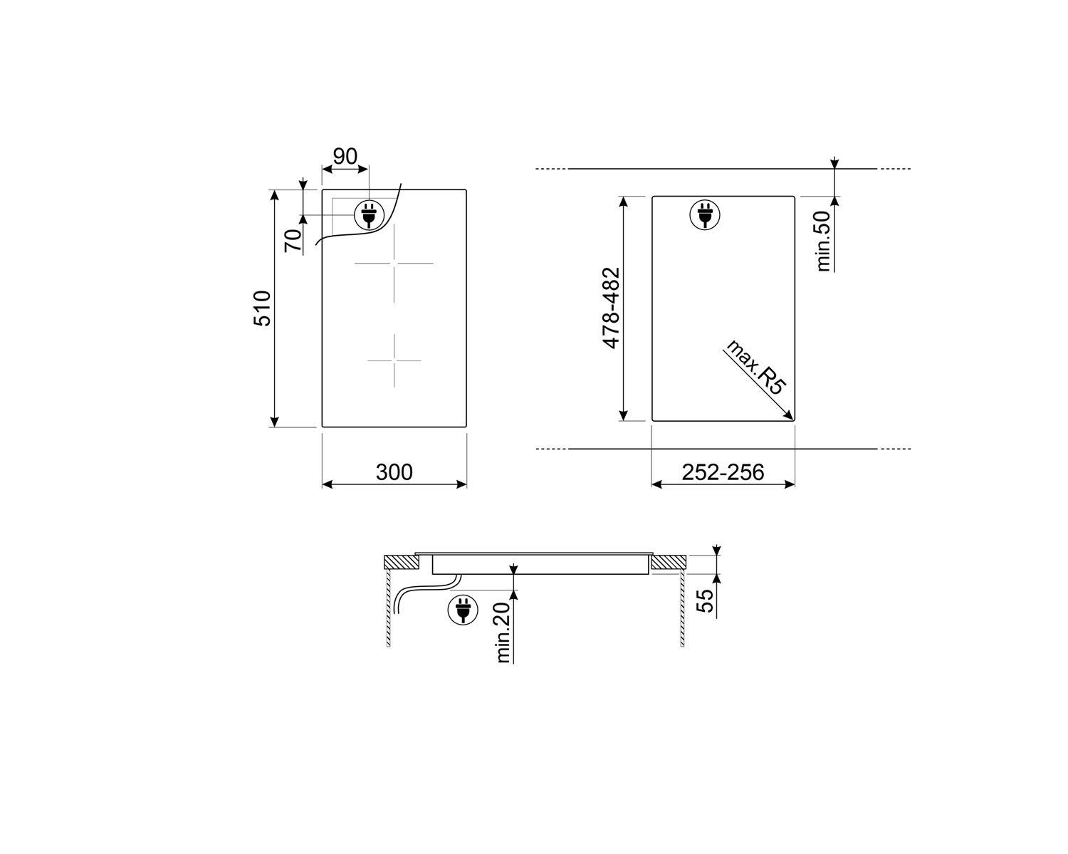 SMEG SI2321D LİNEA SİYAH ANKASTRE İNDÜKSİYONLU OCAK