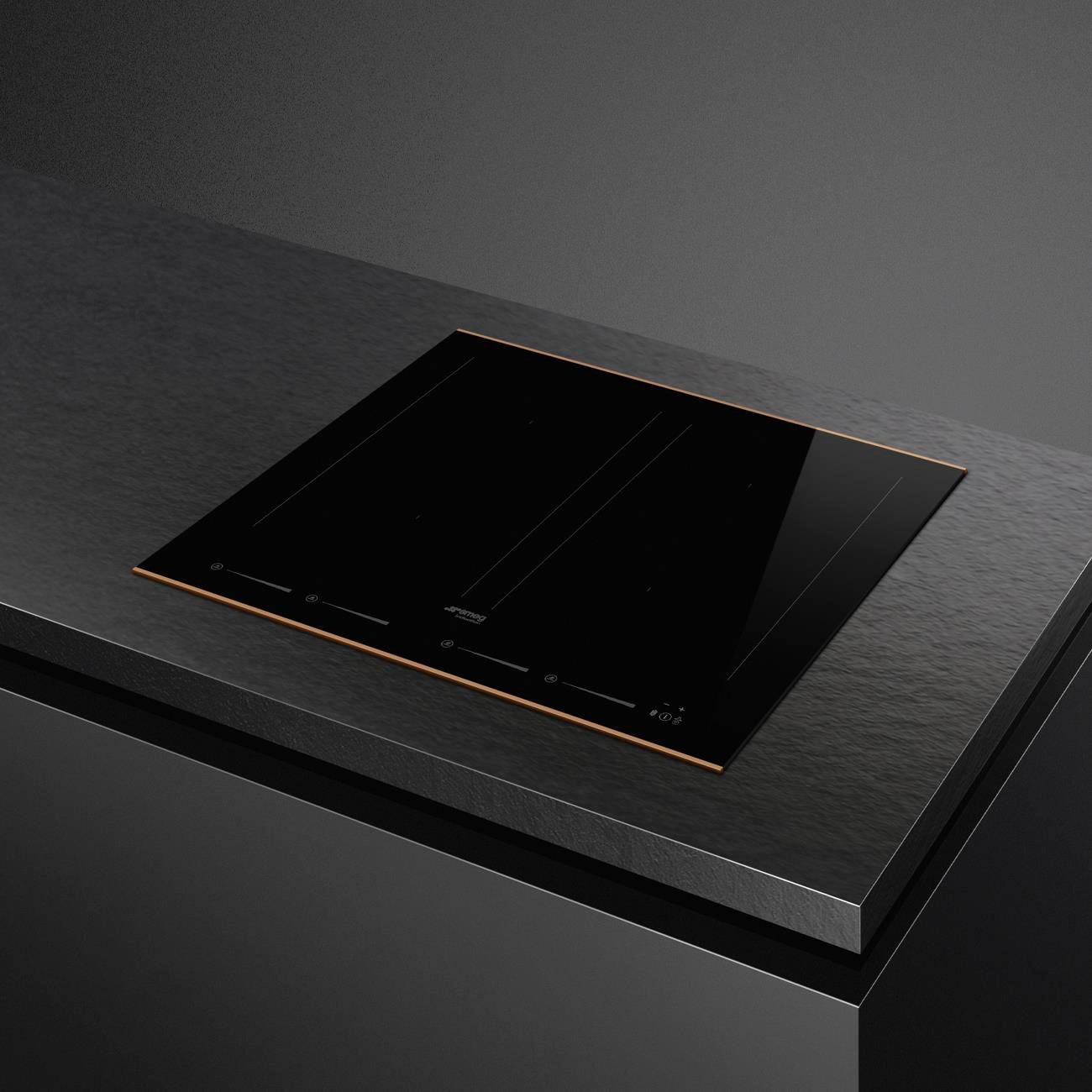 SMEG SIM6644R SİYAH CAM SERAMİK BAKIR ESTETİK İNDÜKSİYONLU OCAK