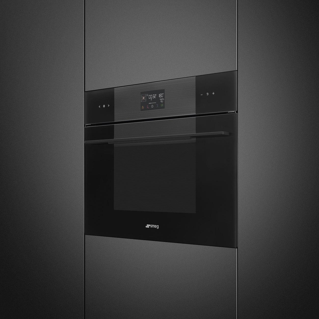 SMEG SO4102S3B3 LİNEA DEEP BLACK KOMBİ BUHARLI FIRIN